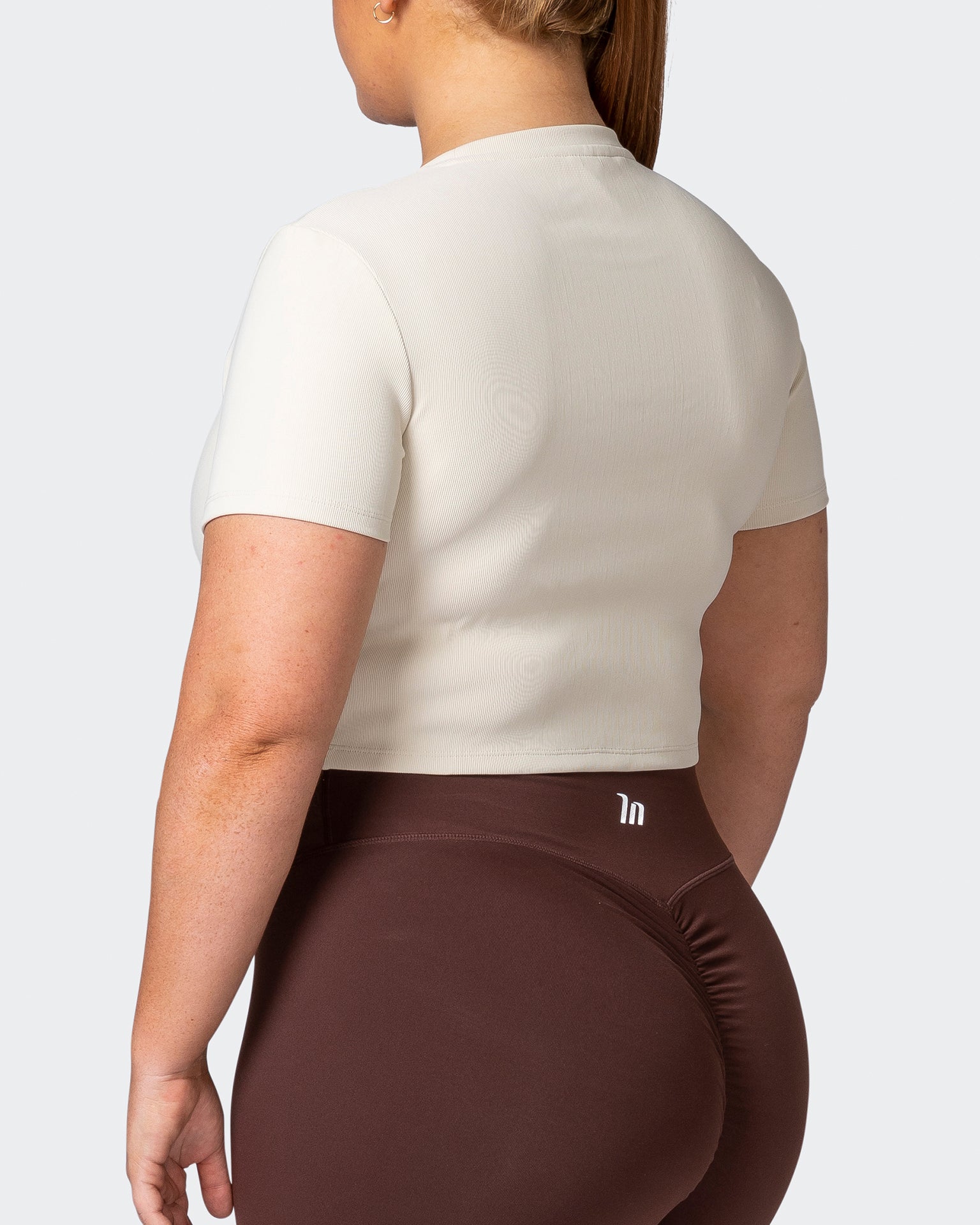 Off Duty Rib Cropped Tee - Cream-T-Shirts-XXS-112222CREAM-XXS-MNAPPRL19115-5-Muscle Nation