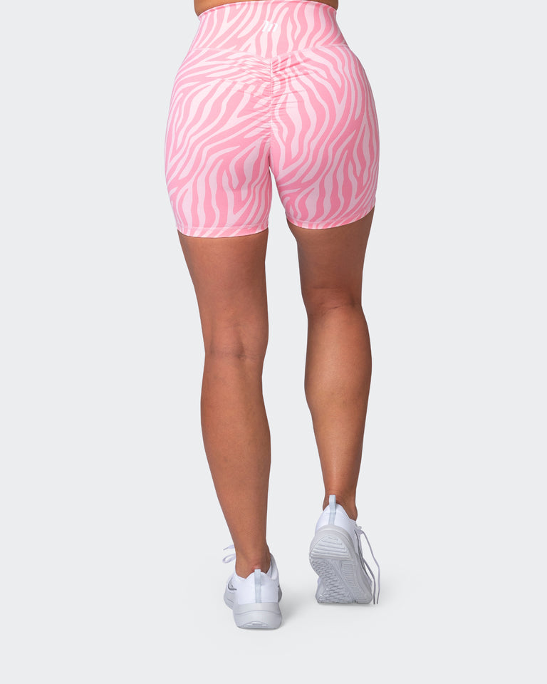 Signature Scrunch Bike Shorts - Strawberry Zebra Print
