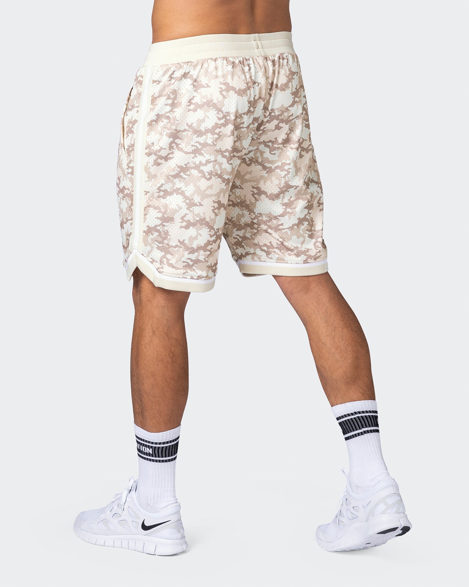 8" Basketball Shorts - Beige Camo Print