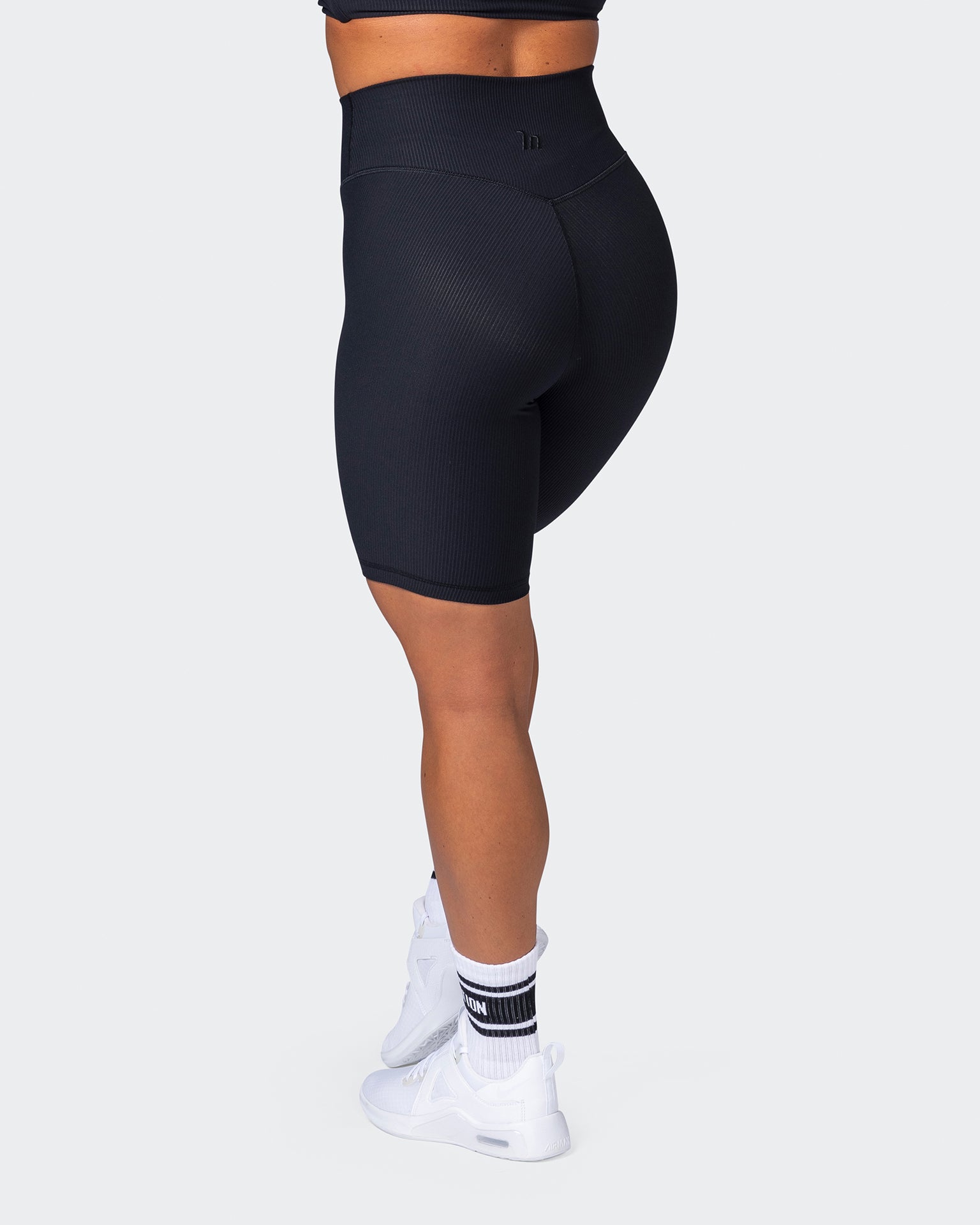 Zero Rise Rib Referee Length Shorts - Black-Shorts-XXS-112267BLK-XXS-MNAPPRL19575-5-Muscle Nation