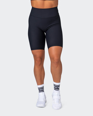 Zero Rise Rib Referee Length Shorts - Black-Shorts-XXS-112267BLK-XXS-MNAPPRL19575-2-Muscle Nation