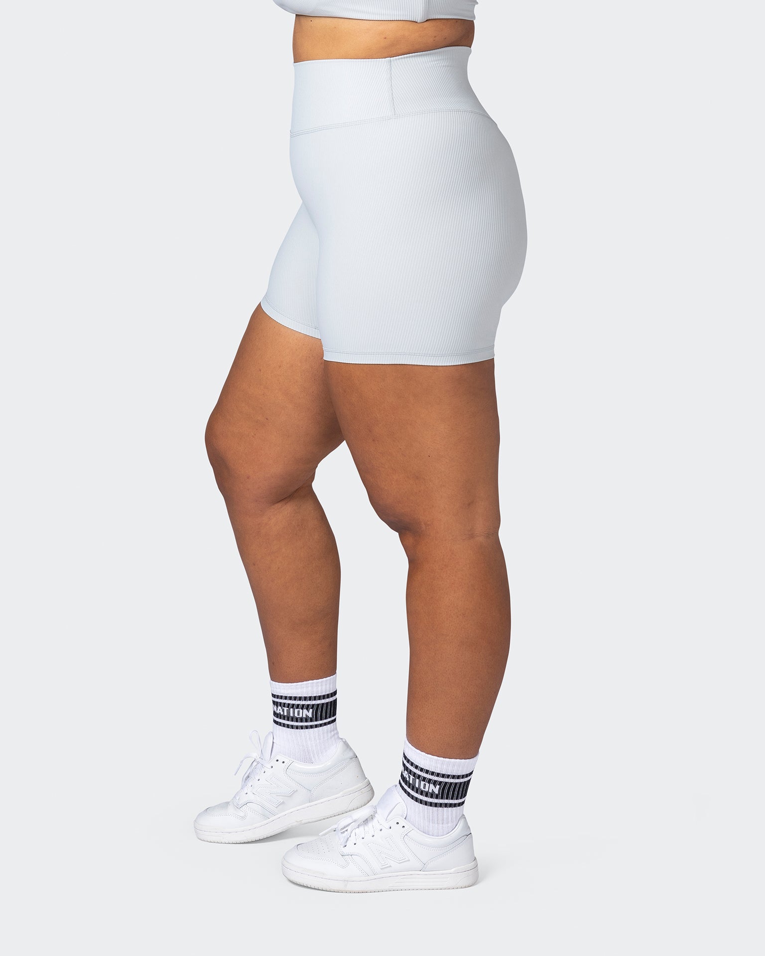 Zero Rise Rib Midway Shorts - Quiet Grey-Shorts-XXS-112266QUTGRY-XXS-MNAPPRL19557-4-Muscle Nation
