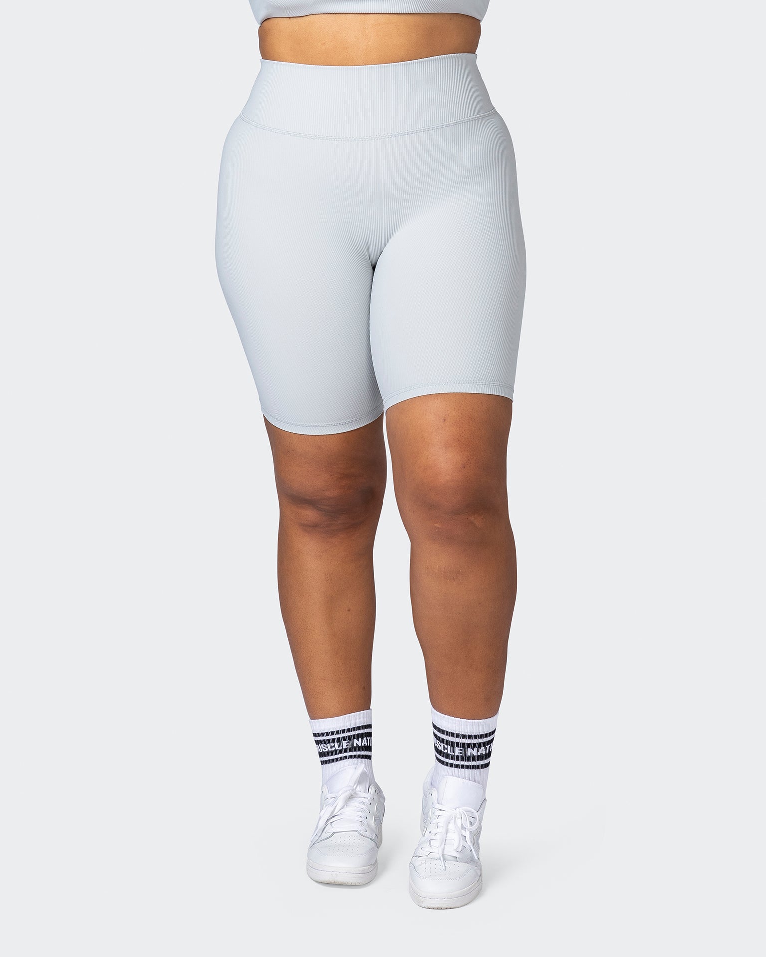 Zero Rise Rib Referee Length Shorts - Quiet Grey-Shorts-XXS-112267QUTGRY-XXS-MNAPPRL19602-2-Muscle Nation