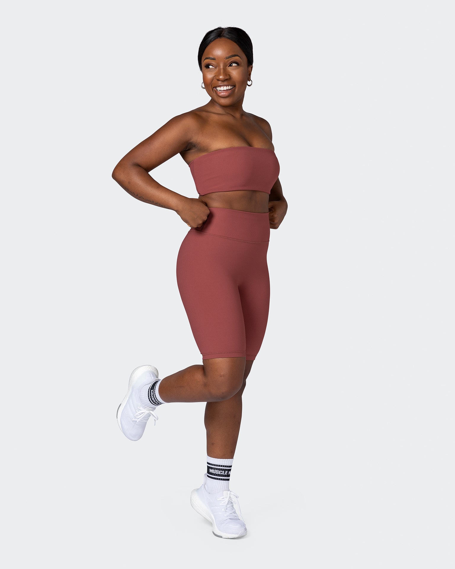 Zero Rise Rib Referee Length Shorts - Maple-Shorts-XXS-112267MAPLE-XXS-MNAPPRL19593-7-Muscle Nation