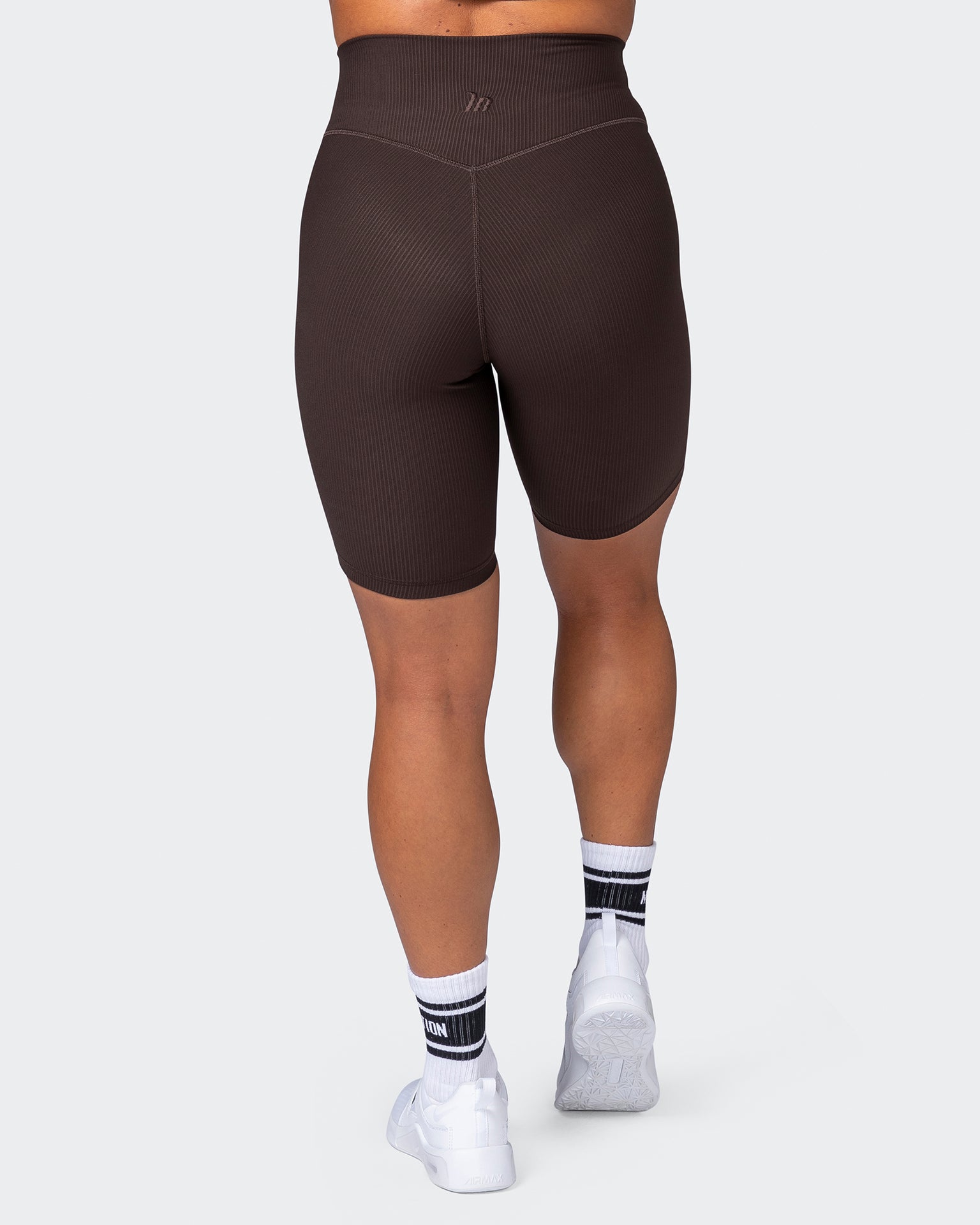 Zero Rise Rib Referee Length Shorts - Cocoa-Shorts-XXS-112267COCOA-XXS-MNAPPRL19584-6-Muscle Nation