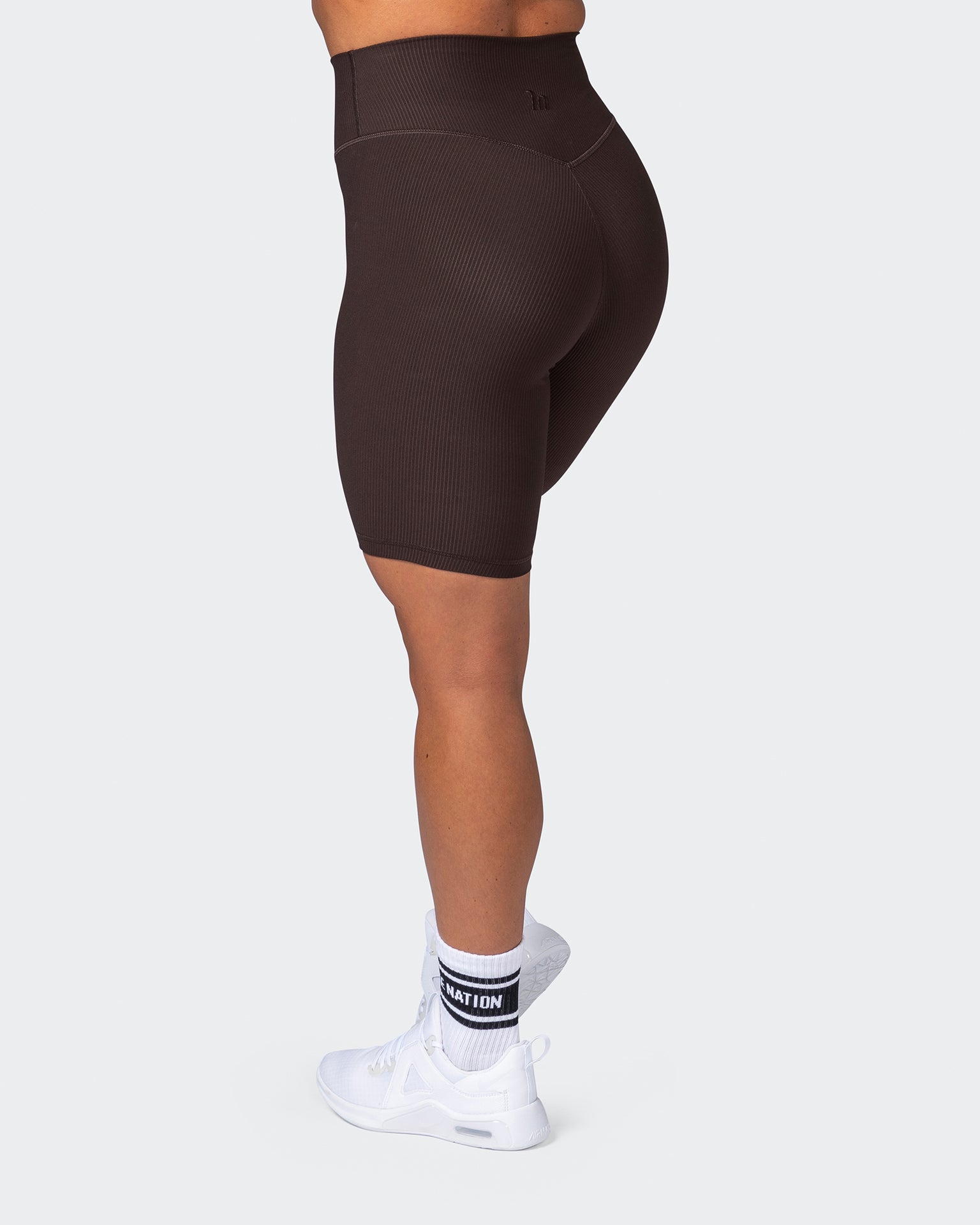Zero Rise Rib Referee Length Shorts - Cocoa-Shorts-XXS-112267COCOA-XXS-MNAPPRL19584-5-Muscle Nation
