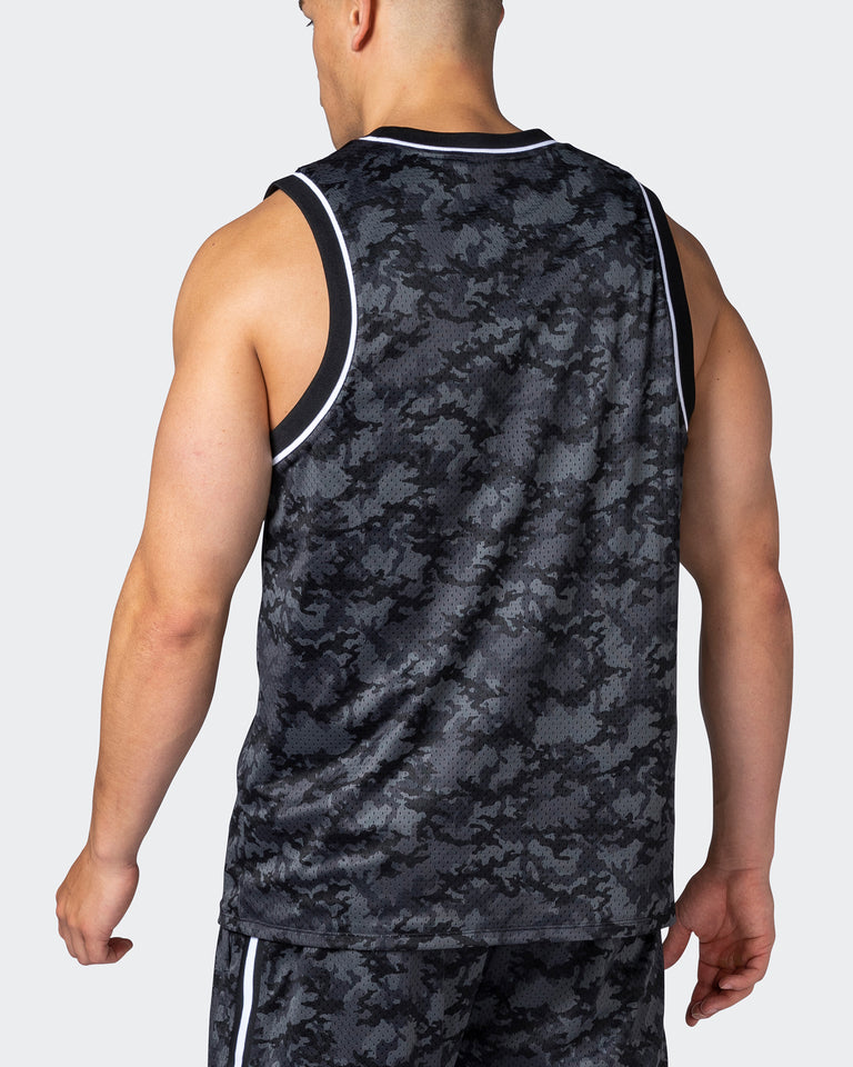 Reversible Basketball Jersey - Monochrome Camo / Black