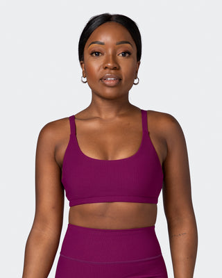 Effortless Rib Bralette - Huckleberry-Bralettes-XS-112264HUKBRY-XS-MNAPPRL19477-1-Muscle Nation