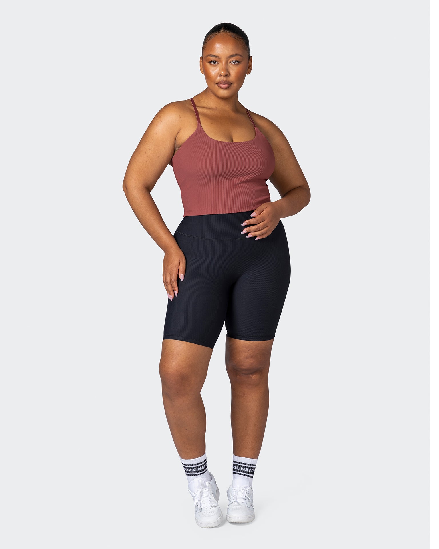 Summertime Rib Cropped Tank - Maple-Singlets & Tanks-XXS-112265MAPLE-XXS-MNAPPRL19503-7-Muscle Nation