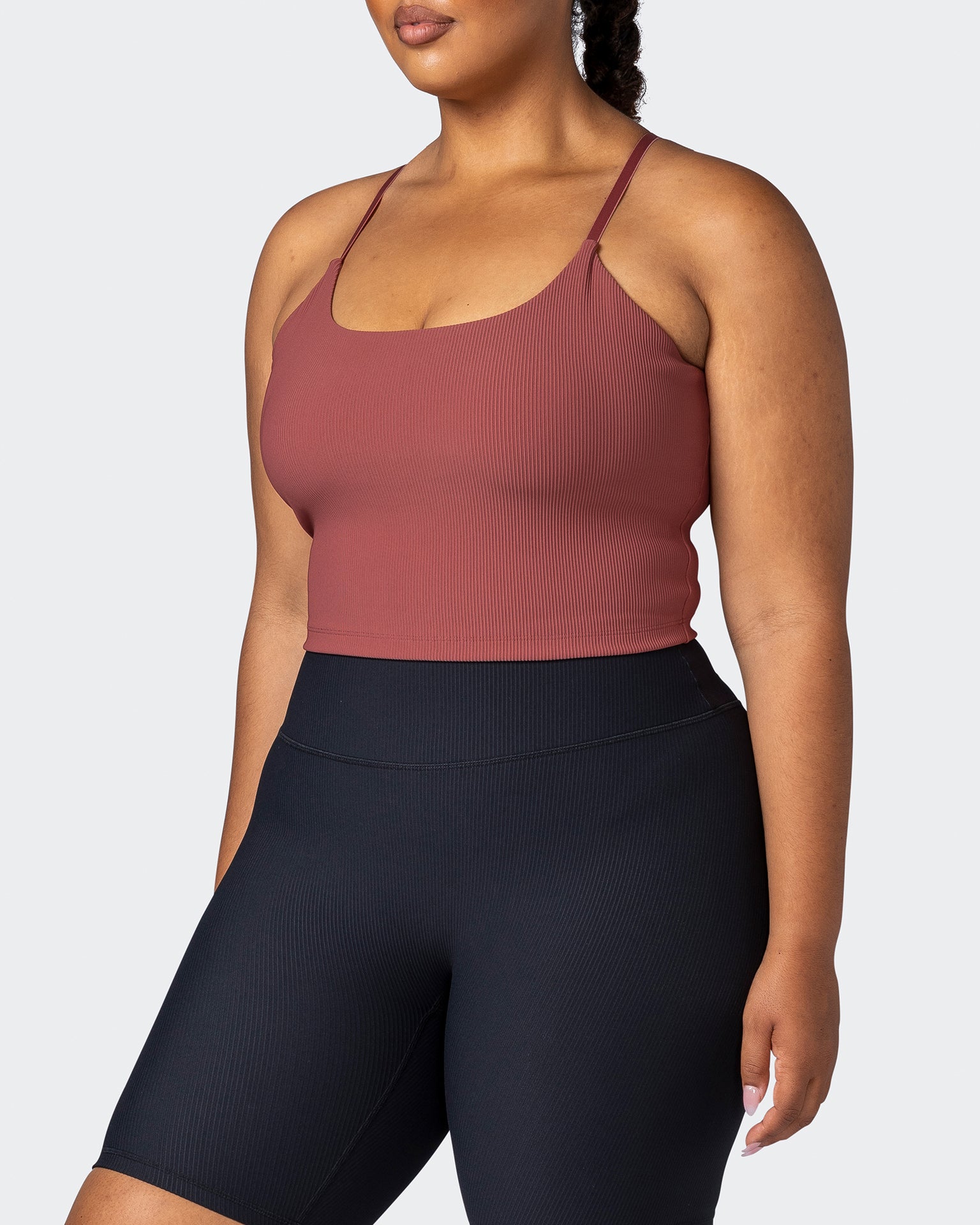 Summertime Rib Cropped Tank - Maple-Singlets & Tanks-XXS-112265MAPLE-XXS-MNAPPRL19503-3-Muscle Nation