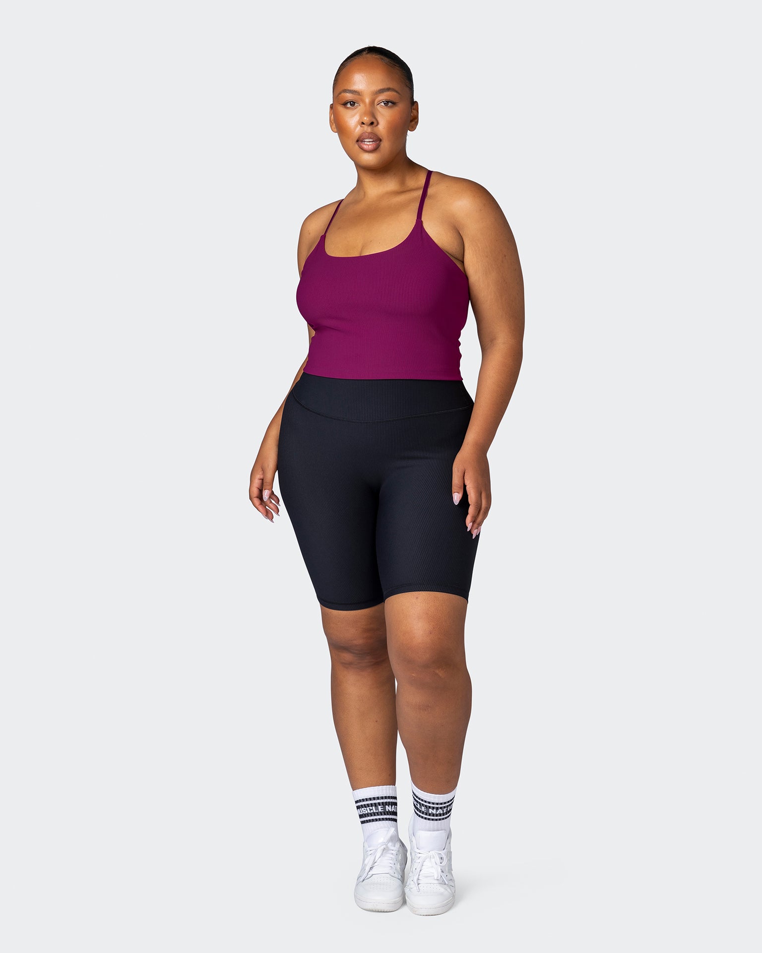 Summertime Rib Cropped Tank - Huckleberry-Singlets & Tanks-XXS-112265HUKBRY-XXS-MNAPPRL19521-7-Muscle Nation