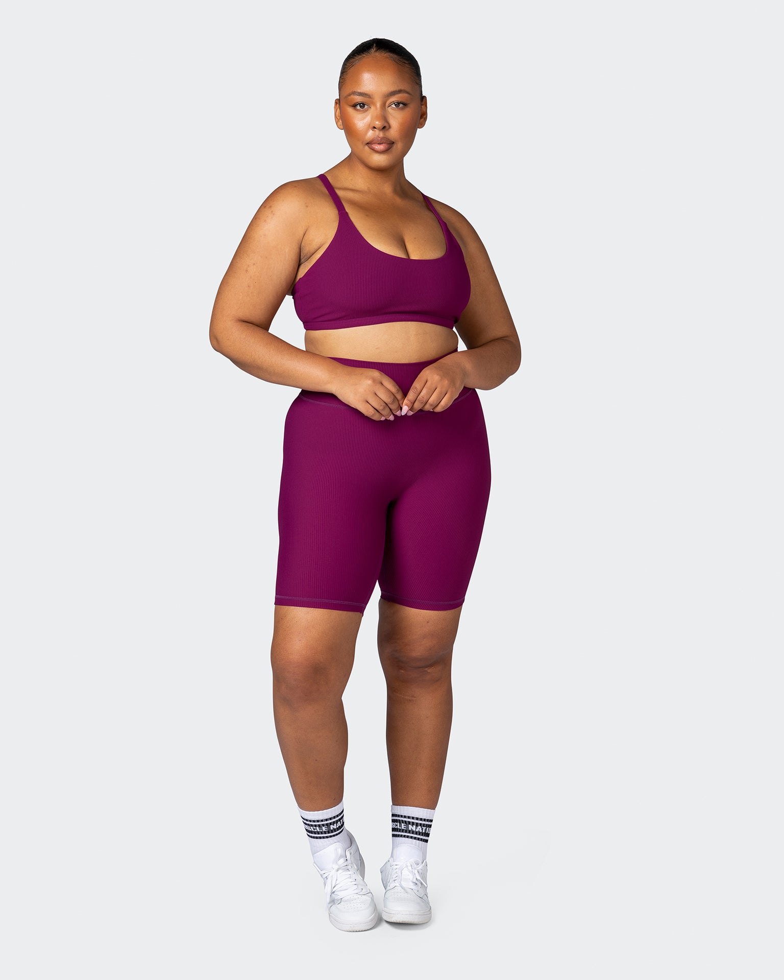 Zero Rise Rib Referee Length Shorts - Huckleberry-Shorts-XXS-112267HUKBRY-XXS-MNAPPRL19611-7-Muscle Nation