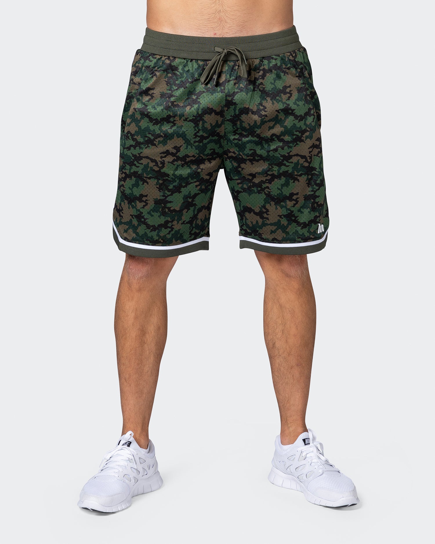 8" Basketball Shorts - Dark Khaki Camo Print
