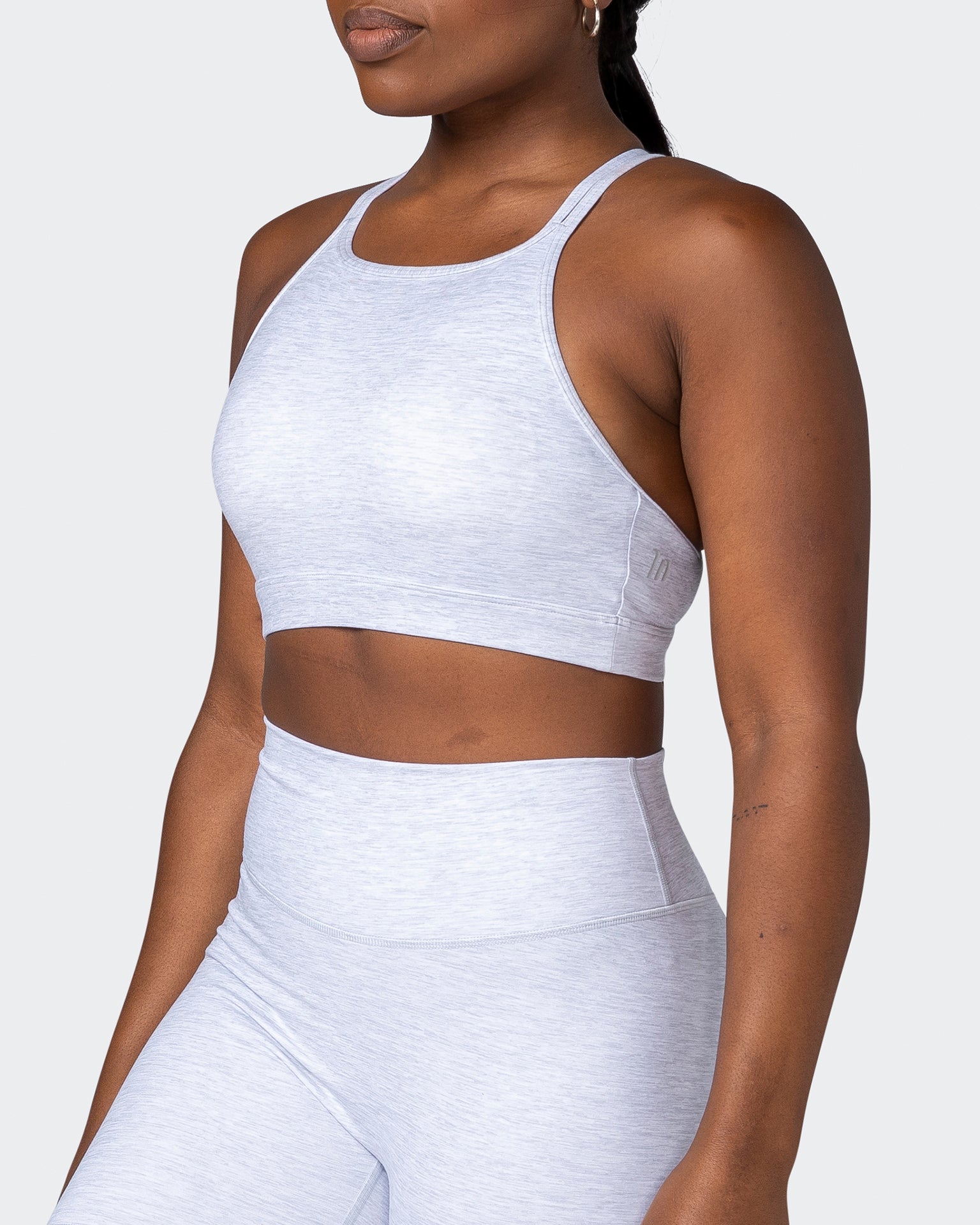 Aim High Bra - White Grey Marl-Sports Bras-XS-112217WHTGMRL-XS-MNAPPRL18995-3-Muscle Nation
