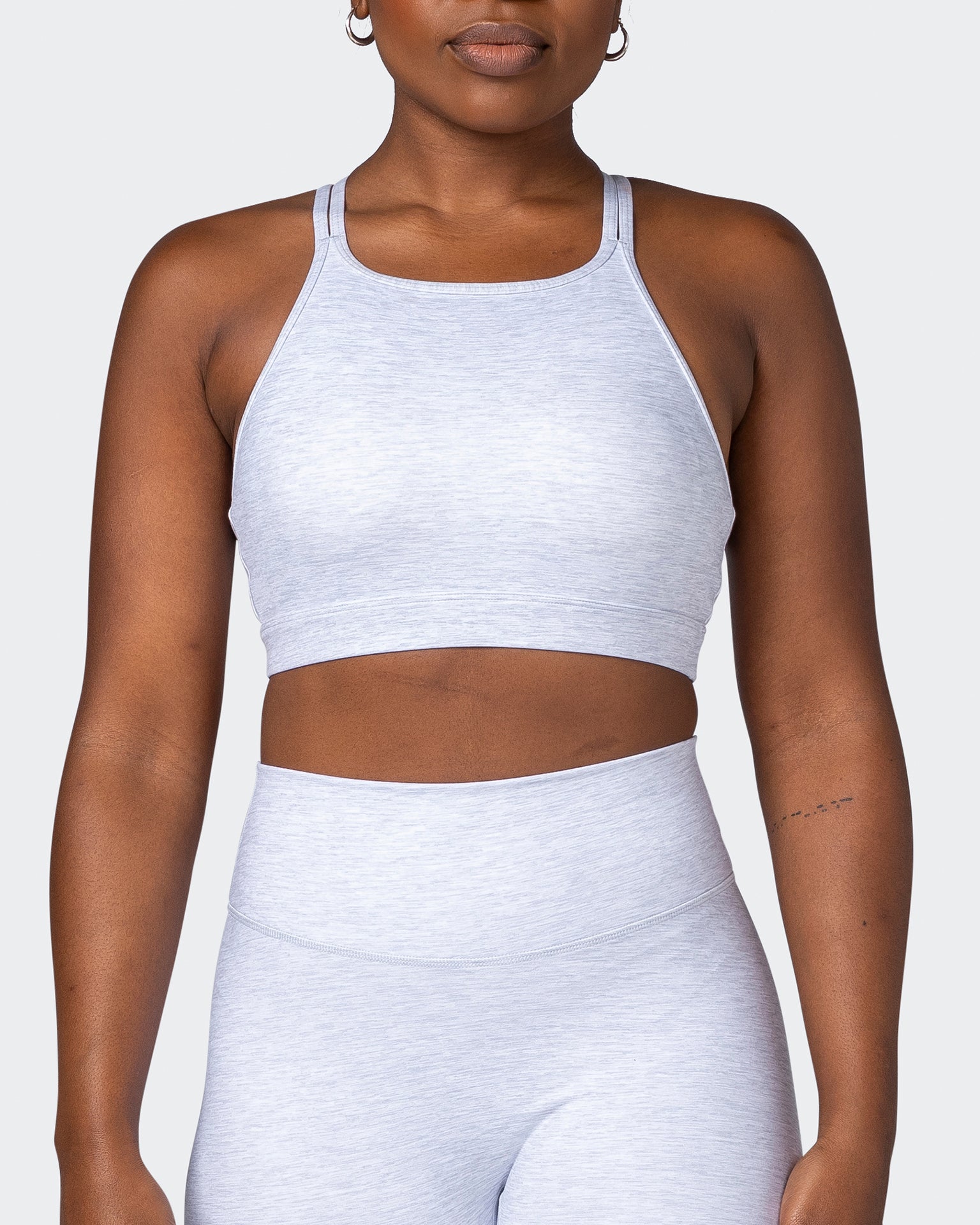 Aim High Bra - White Grey Marl-Sports Bras-XS-112217WHTGMRL-XS-MNAPPRL18995-2-Muscle Nation