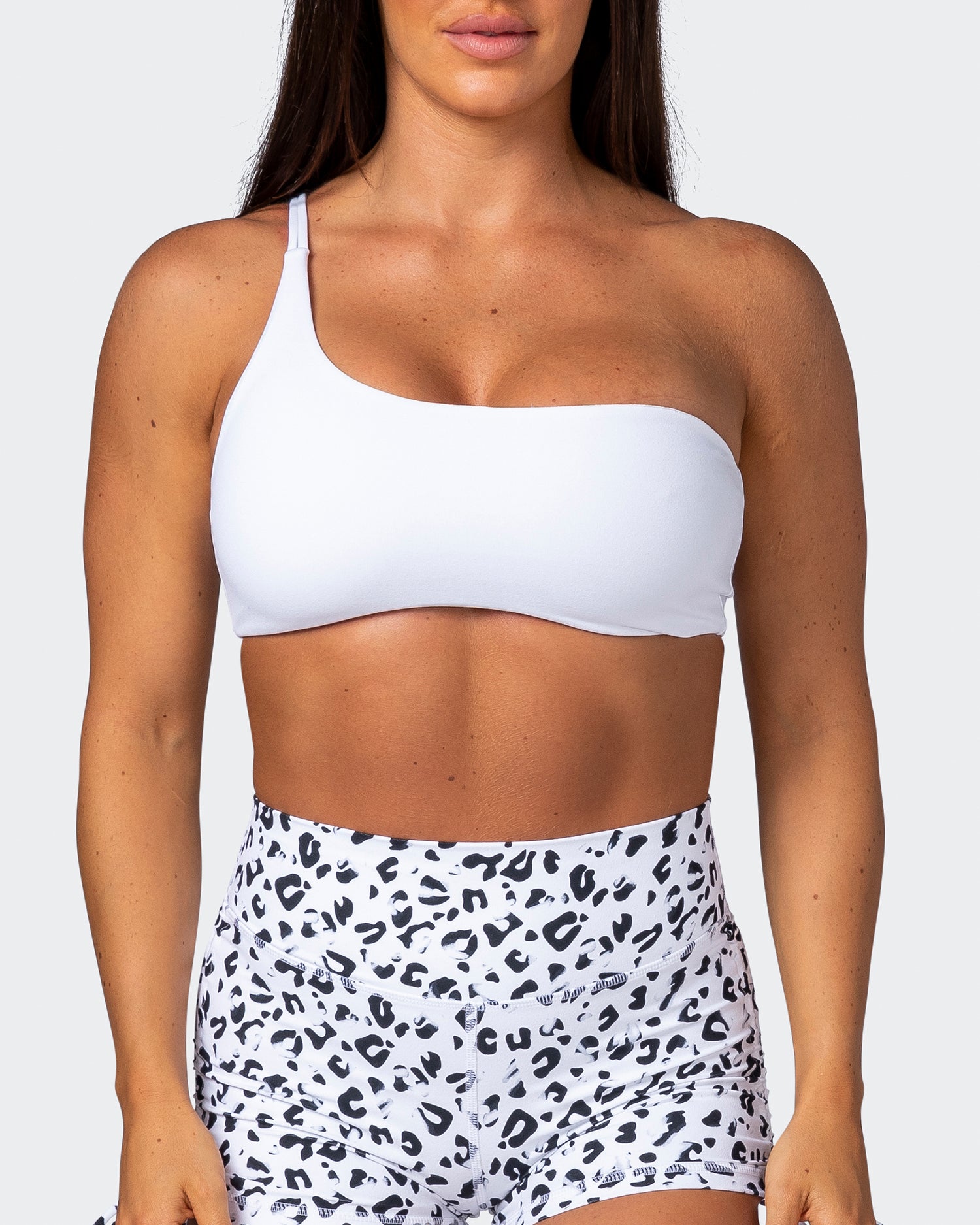 Movement One Shoulder Bralette - White - Muscle Nation