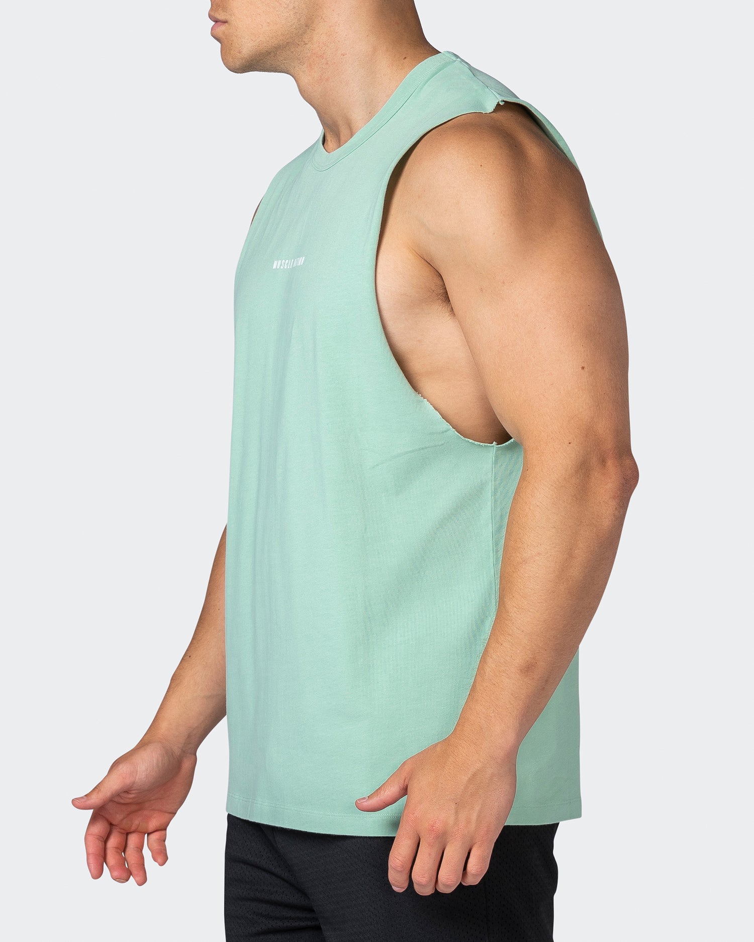 Ease Drop Arm Heavy Vintage Tank - Washed Pastel Green
