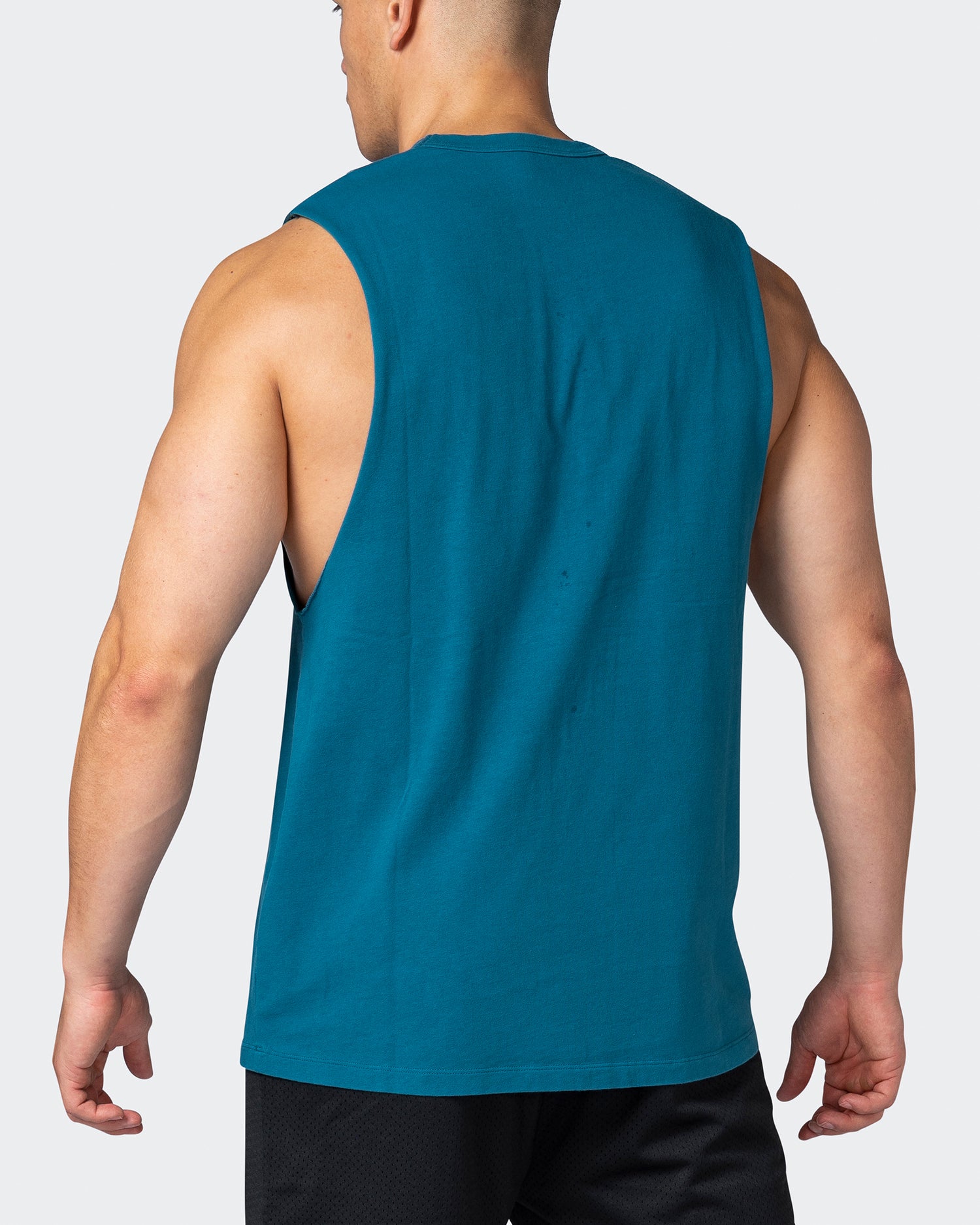 Ease Drop Arm Heavy Vintage Tank - Washed Marine