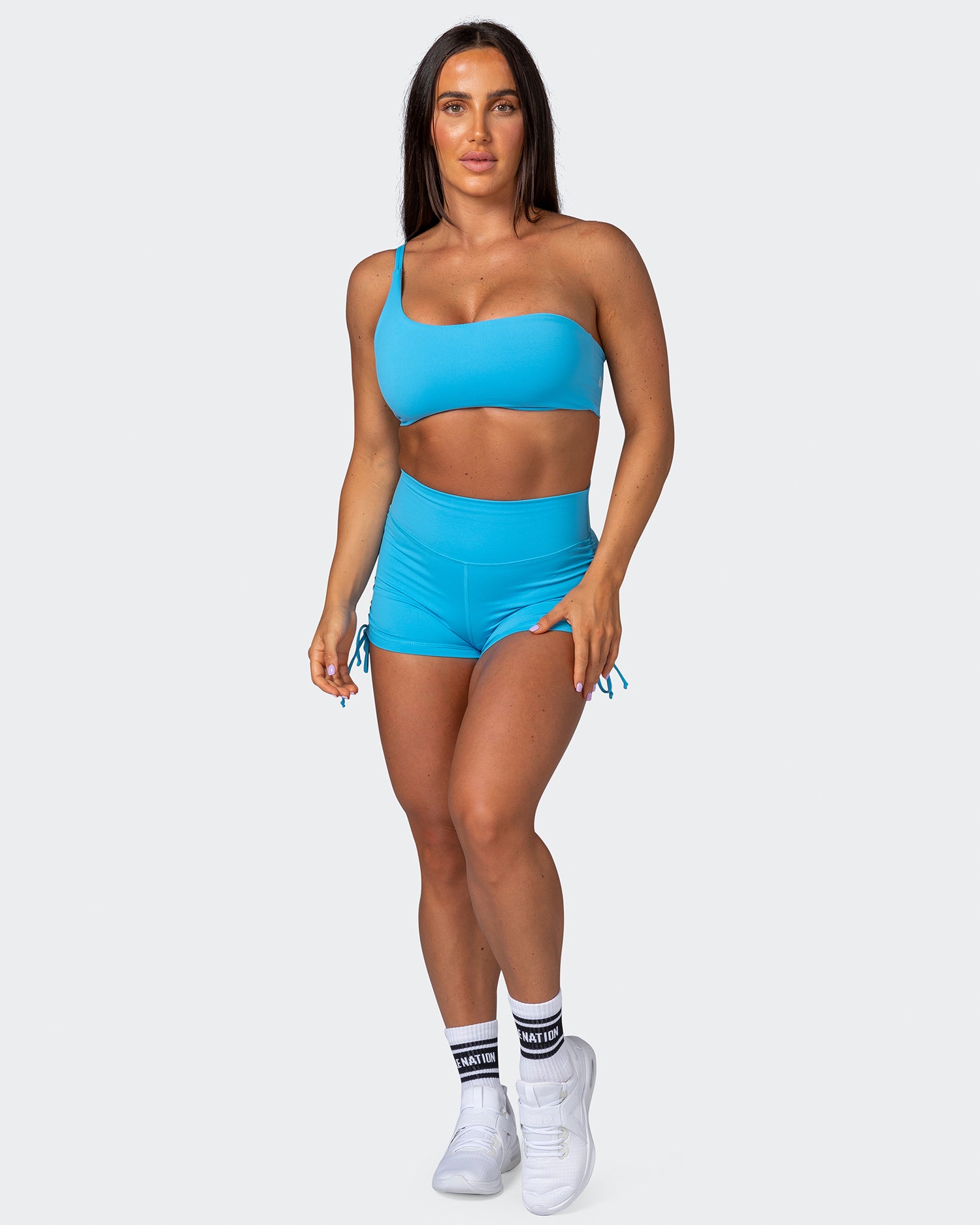Movement One Shoulder Bralette - Ibiza Blue - Muscle Nation