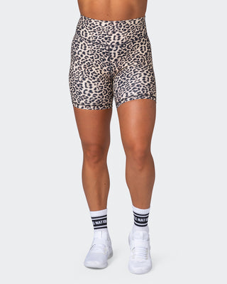 Signature Scrunch Bike Shorts - Yellow Leopard-Shorts-XXS-MNAPPRL7536-MNAPPRL7536-2-Muscle Nation