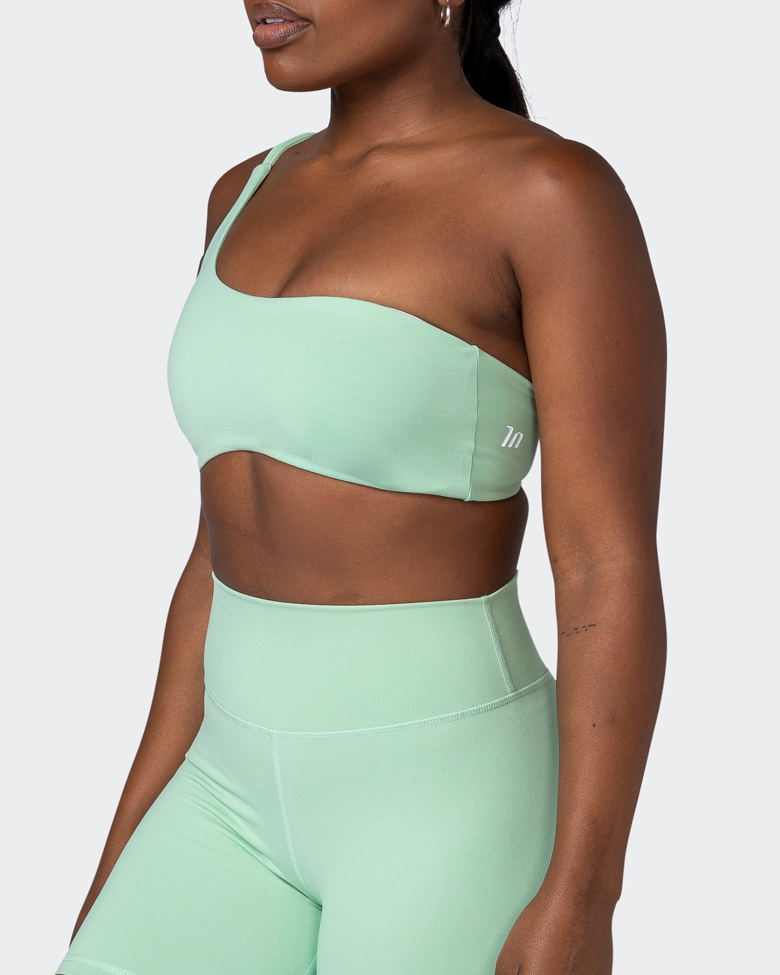 Movement One Shoulder Bralette - Pastel Green-Bralettes-XS-112243PASTGRN-XS-MNAPPRL19869-3-Muscle Nation