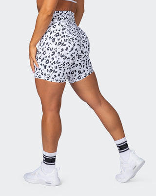 Signature Scrunch Bike Shorts - Snow Leopard-Shorts-XXS-MNAPPRL7537-MNAPPRL7537-1-Muscle Nation