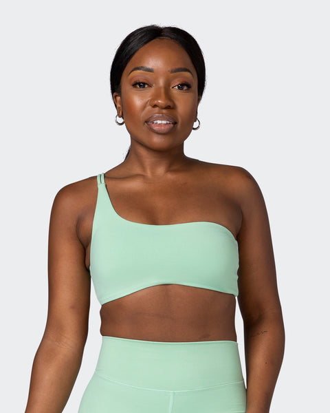 Movement One Shoulder Bralette - Strawberry Pink - Muscle Nation