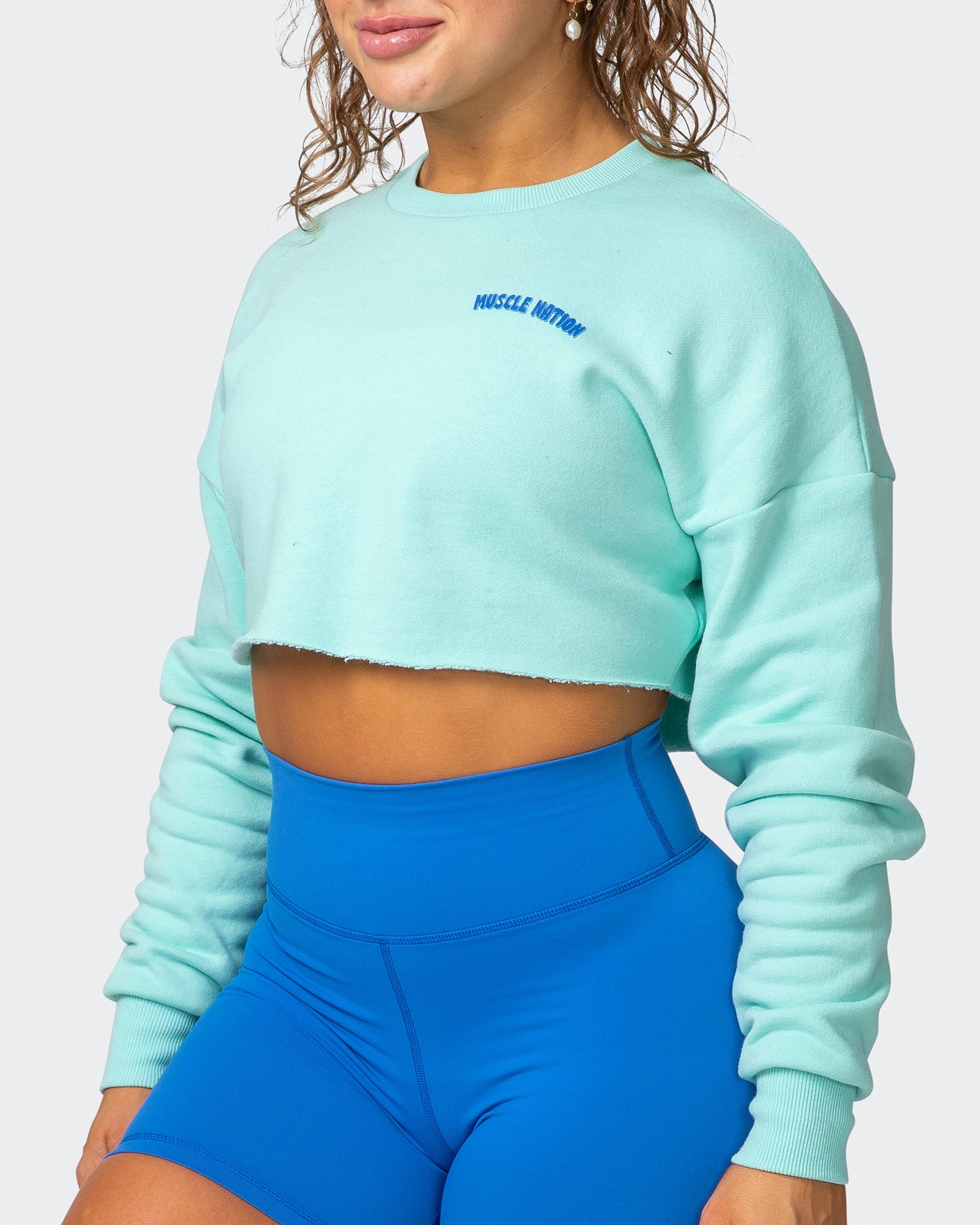 Pass Time Cropped Jumper - Peppermint