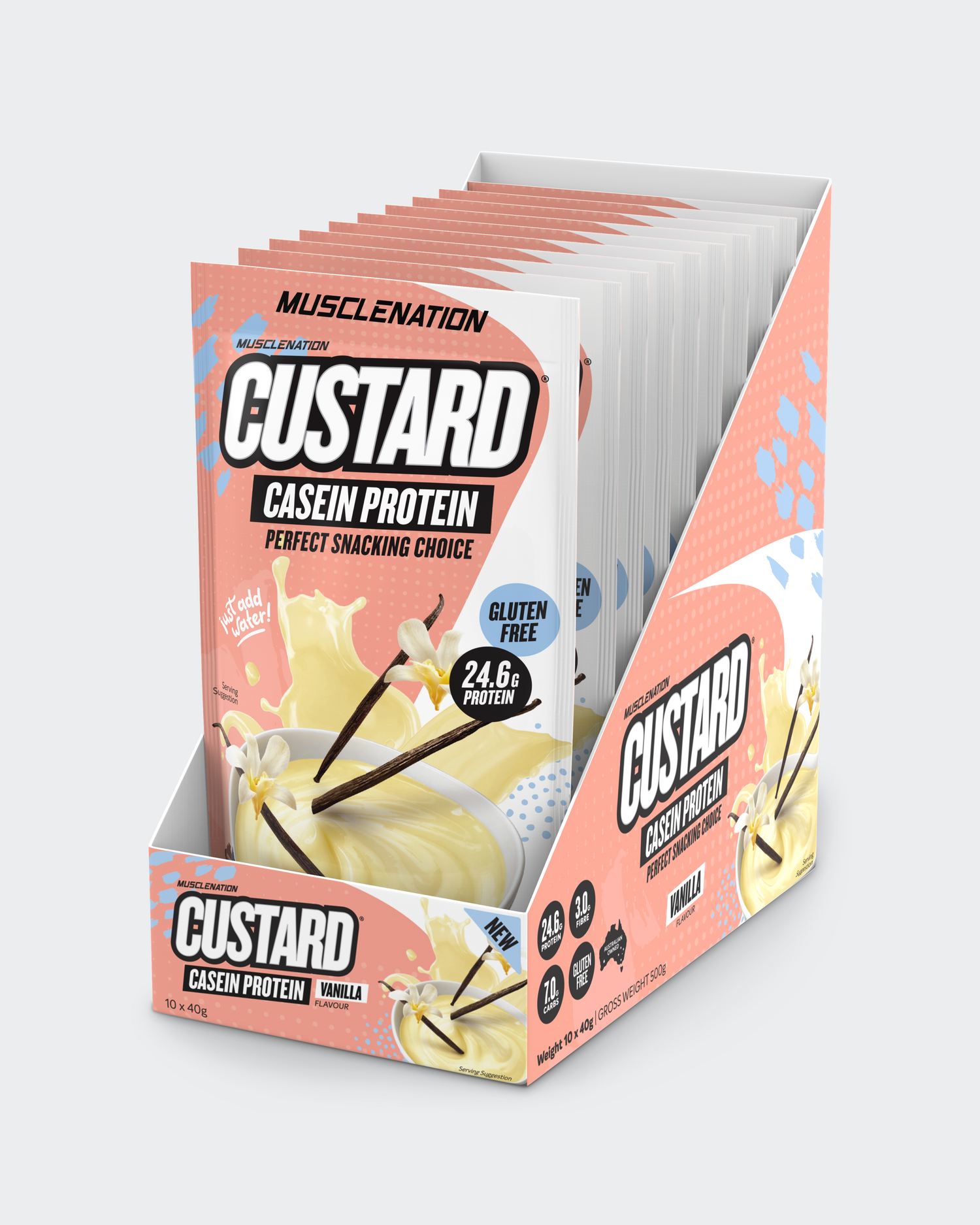 CUSTARD Casein Protein Vanilla - 10 Single Serve Sachets
