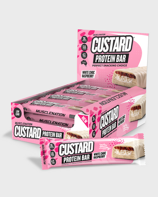 CUSTARD Protein Bar - White Choc Raspberry - Box of 12