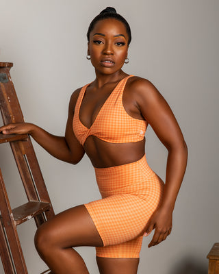 Demi Bralette - Peaches And Cream Check Print-Bralettes-XS-092204PEACRCHP-XS-MNAPPRL20788-1-Muscle Nation