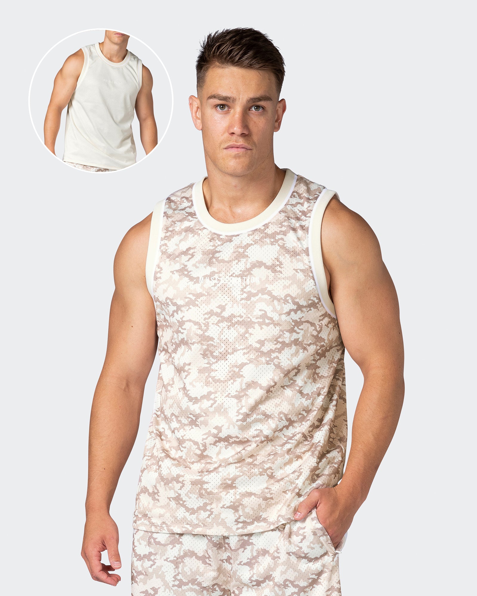 Reversible Basketball Jersey - Beige Camo / Dew