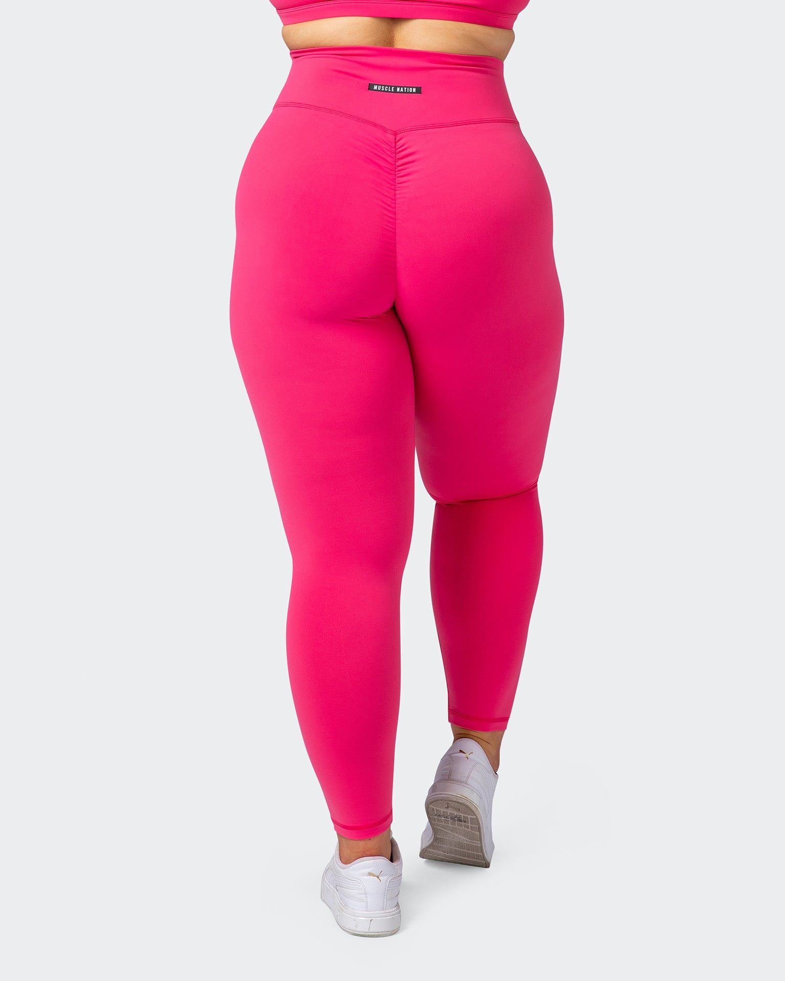 Signature Scrunch Ankle Length Leggings - Flamingo-Leggings-XXS-072203FLAM-XXS-MNAPPRL16397-6-Muscle Nation
