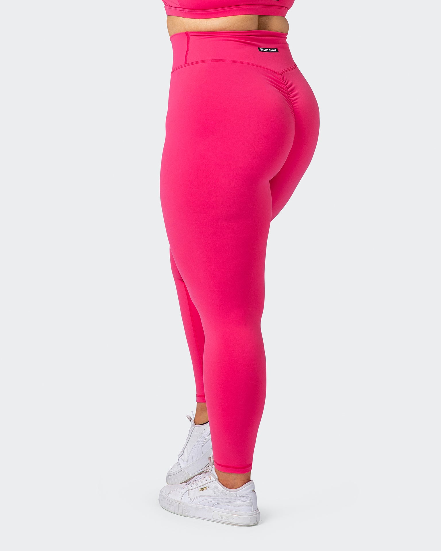 Signature Scrunch Ankle Length Leggings - Flamingo-Leggings-XXS-072203FLAM-XXS-MNAPPRL16397-5-Muscle Nation