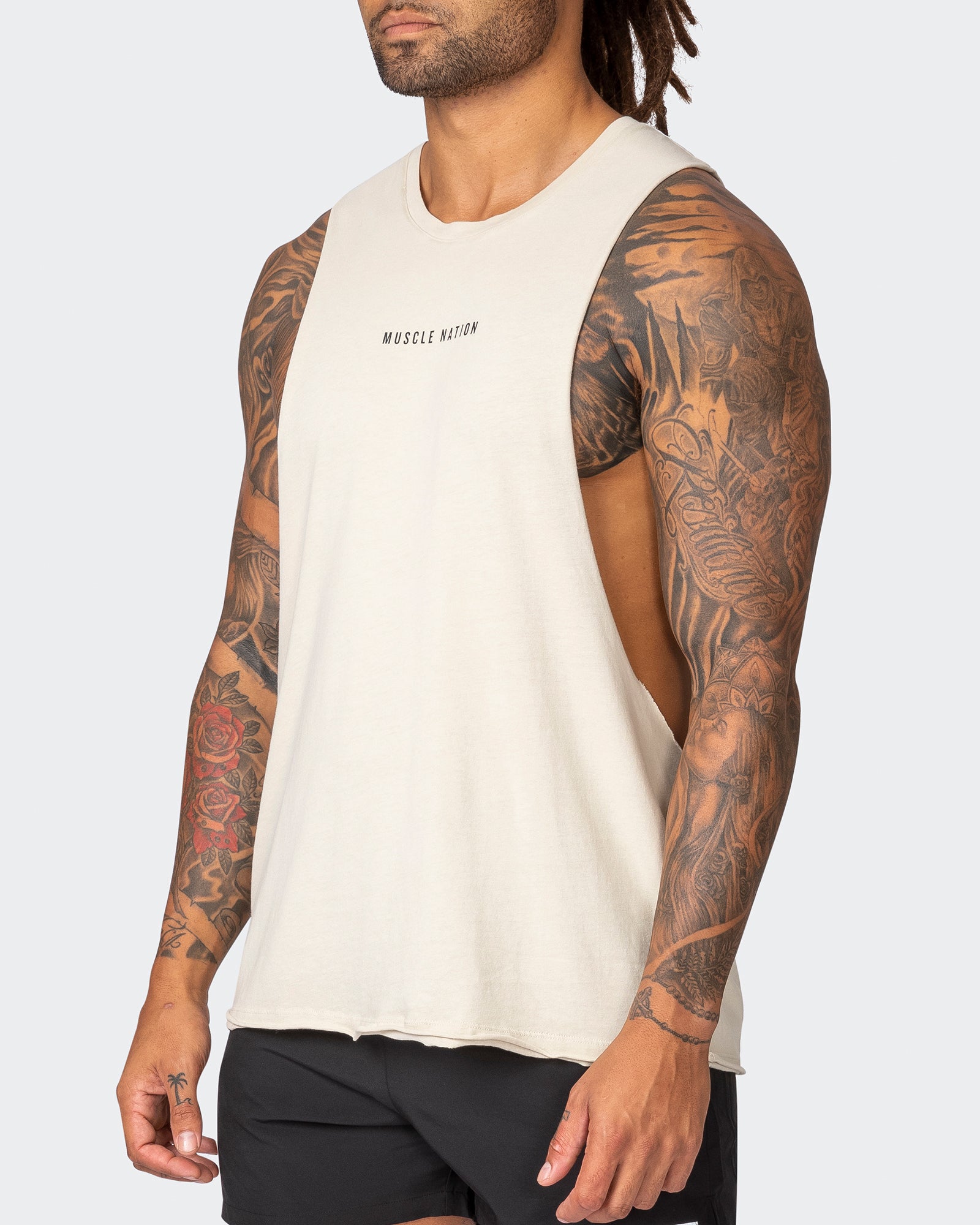 Ultra Drop Arm Vintage Tank - Washed Cream