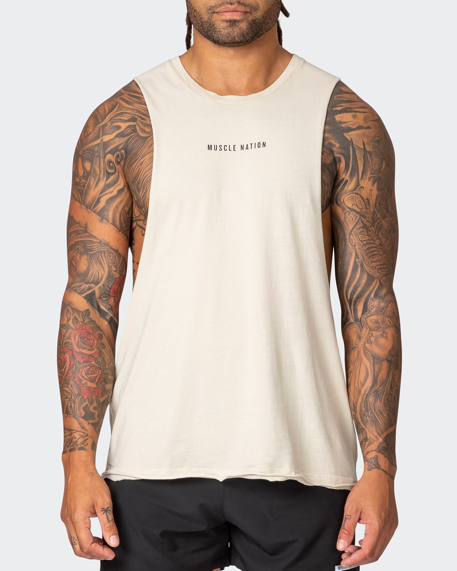 Ultra Drop Arm Vintage Tank - Washed Cream