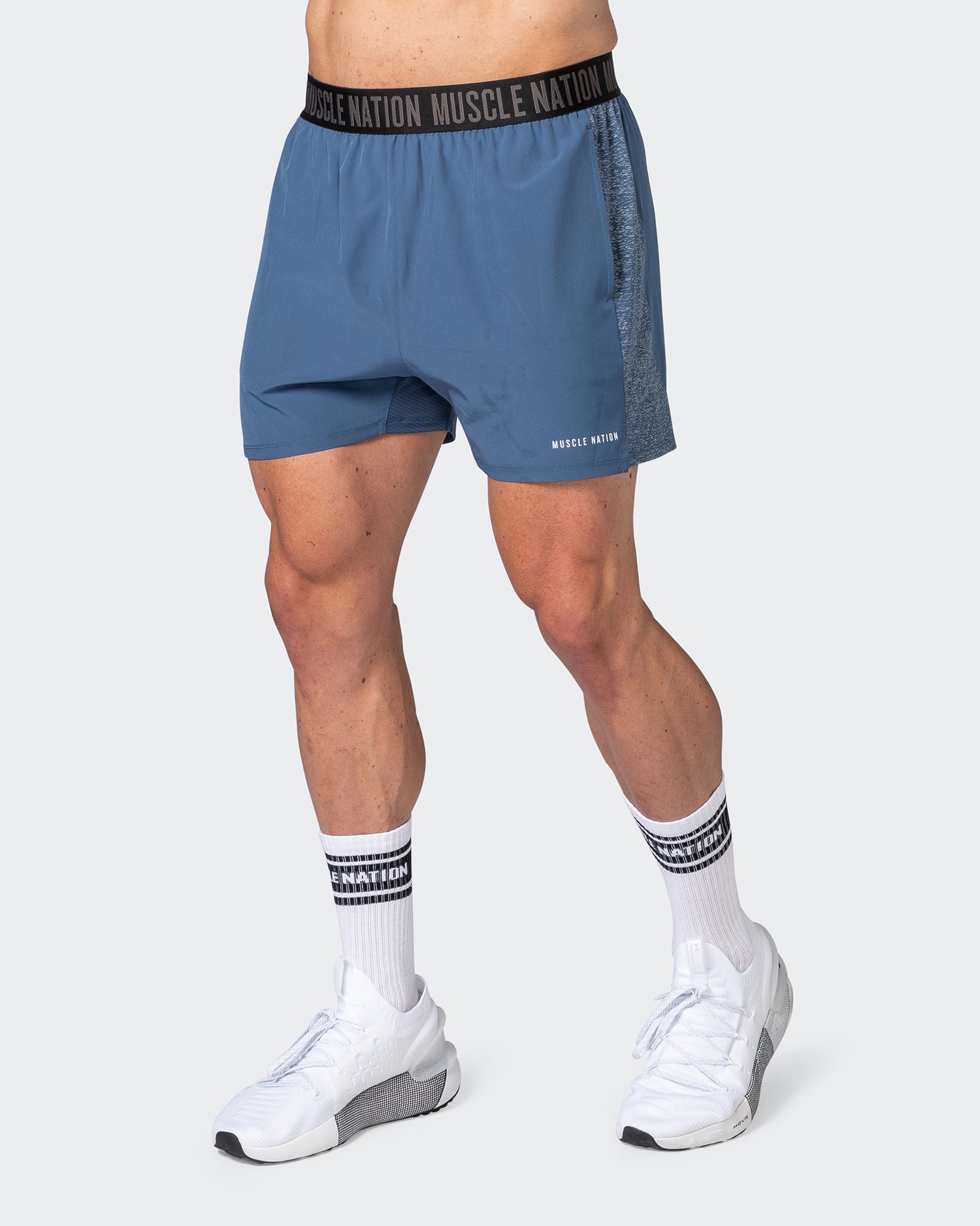 Reflective Training Shorts - Denim Blue