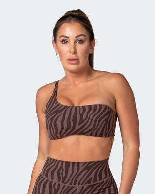 Movement One Shoulder Bralette - Coffee Zebra Print-Bralettes-XS-112243COFZEBPR-XS-MNAPPRL19893-1-Muscle Nation