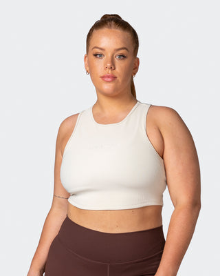 Off Duty Rib Cropped Tank - Cream-Singlets & Tanks-XXS-112230CREAM-XXS-MNAPPRL19324-1-Muscle Nation