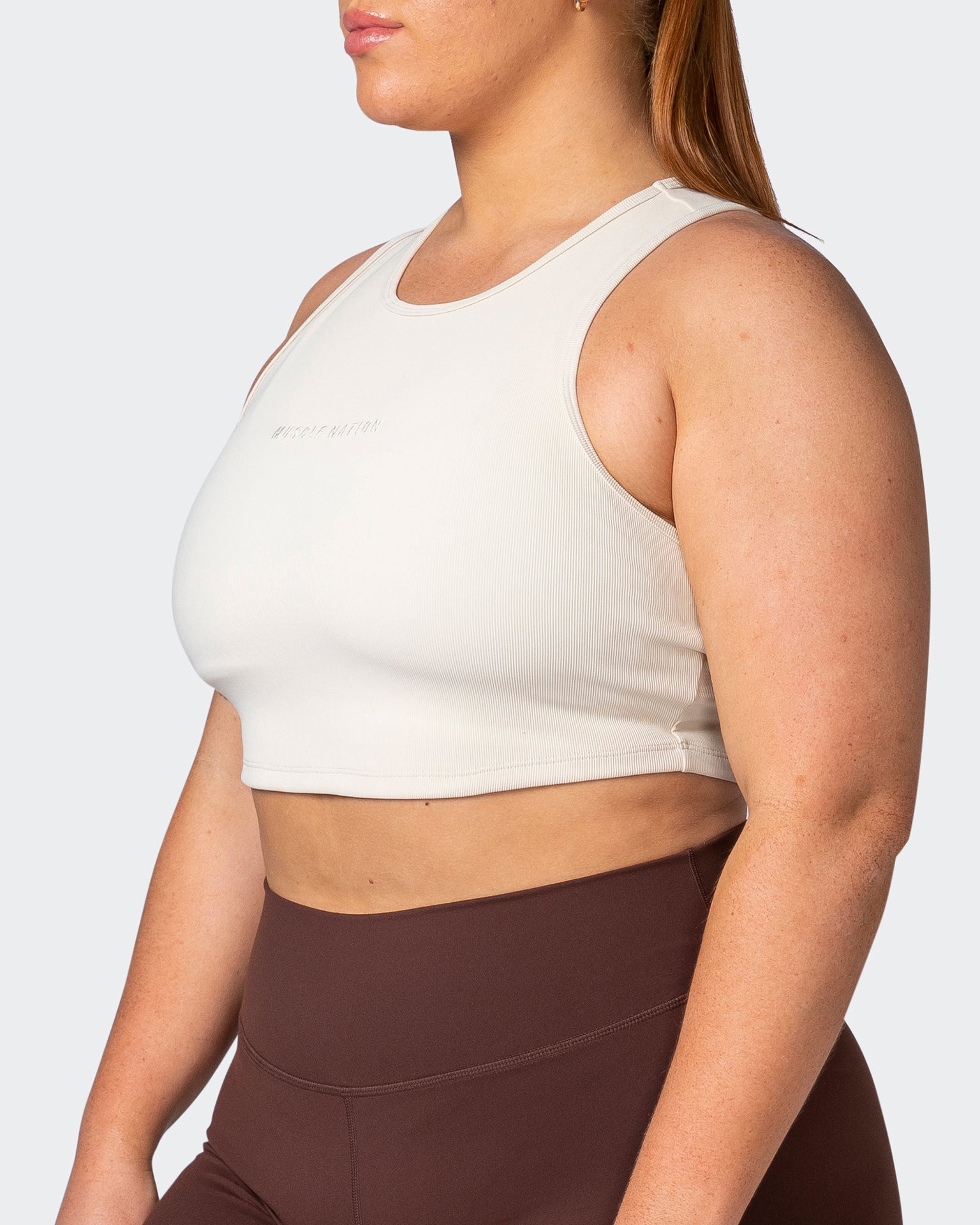 Off Duty Rib Cropped Tank - Cream-Singlets & Tanks-XXS-112230CREAM-XXS-MNAPPRL19324-3-Muscle Nation