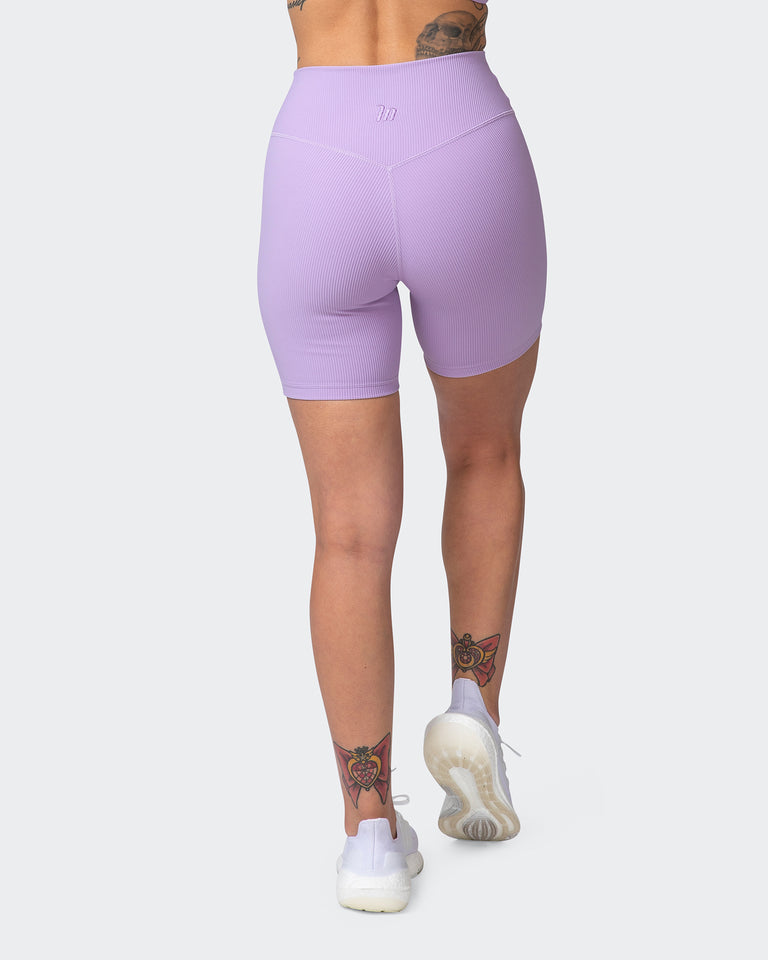 Zero Rise Rib Bike Shorts - Lilac