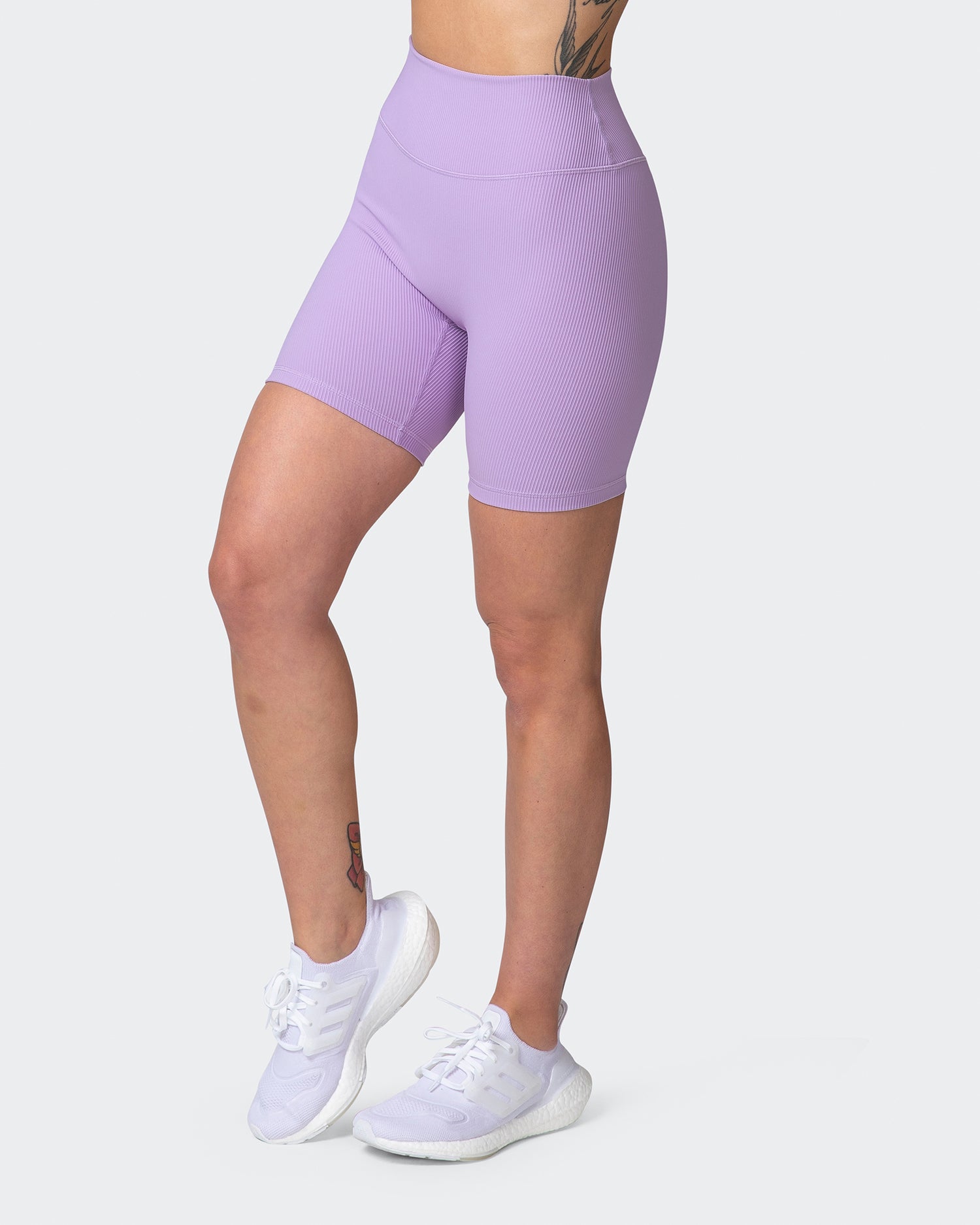 Zero Rise Rib Bike Shorts - Lilac