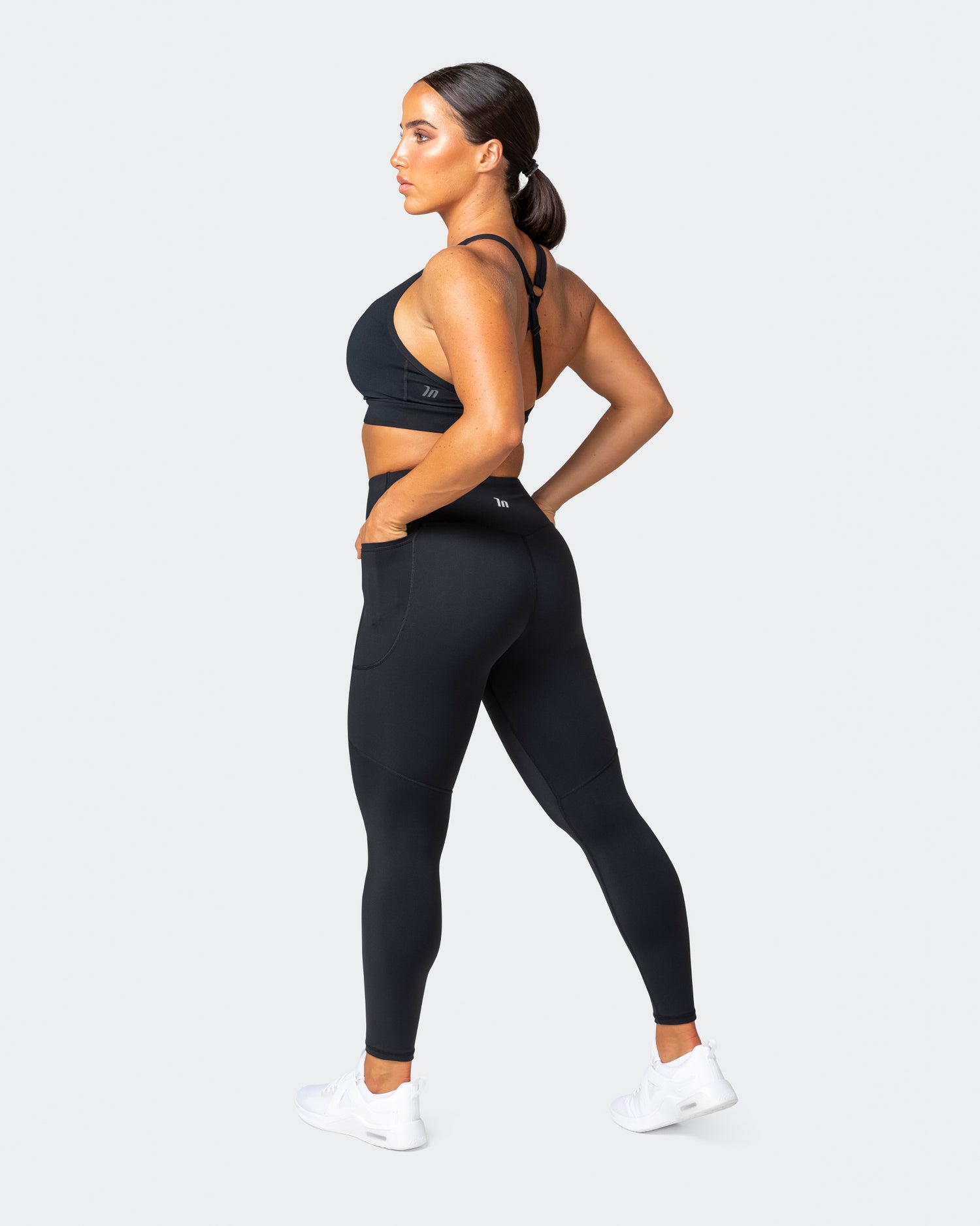 Velocity High Waist Squat Proof Ankle Length Performance Leggings with Side  Pockets