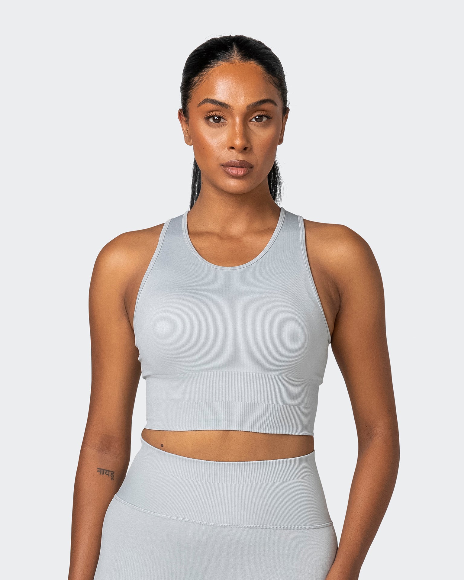 Longline Seamless Bra - Steel-Sports Bras-XS-032230STEEL-XS-MNAPPRL16826-1-Muscle Nation