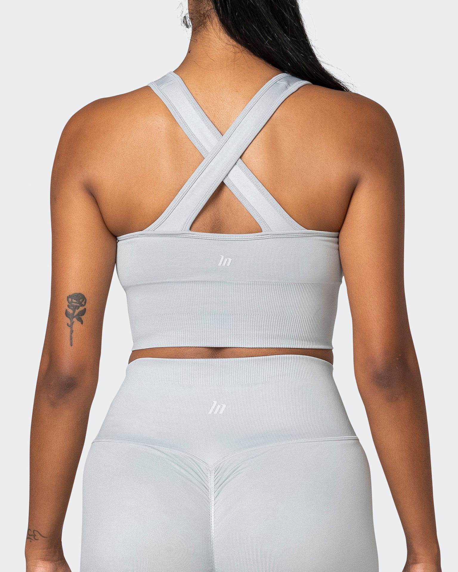 Longline Seamless Bra - Steel-Sports Bras-XS-032230STEEL-XS-MNAPPRL16826-6-Muscle Nation