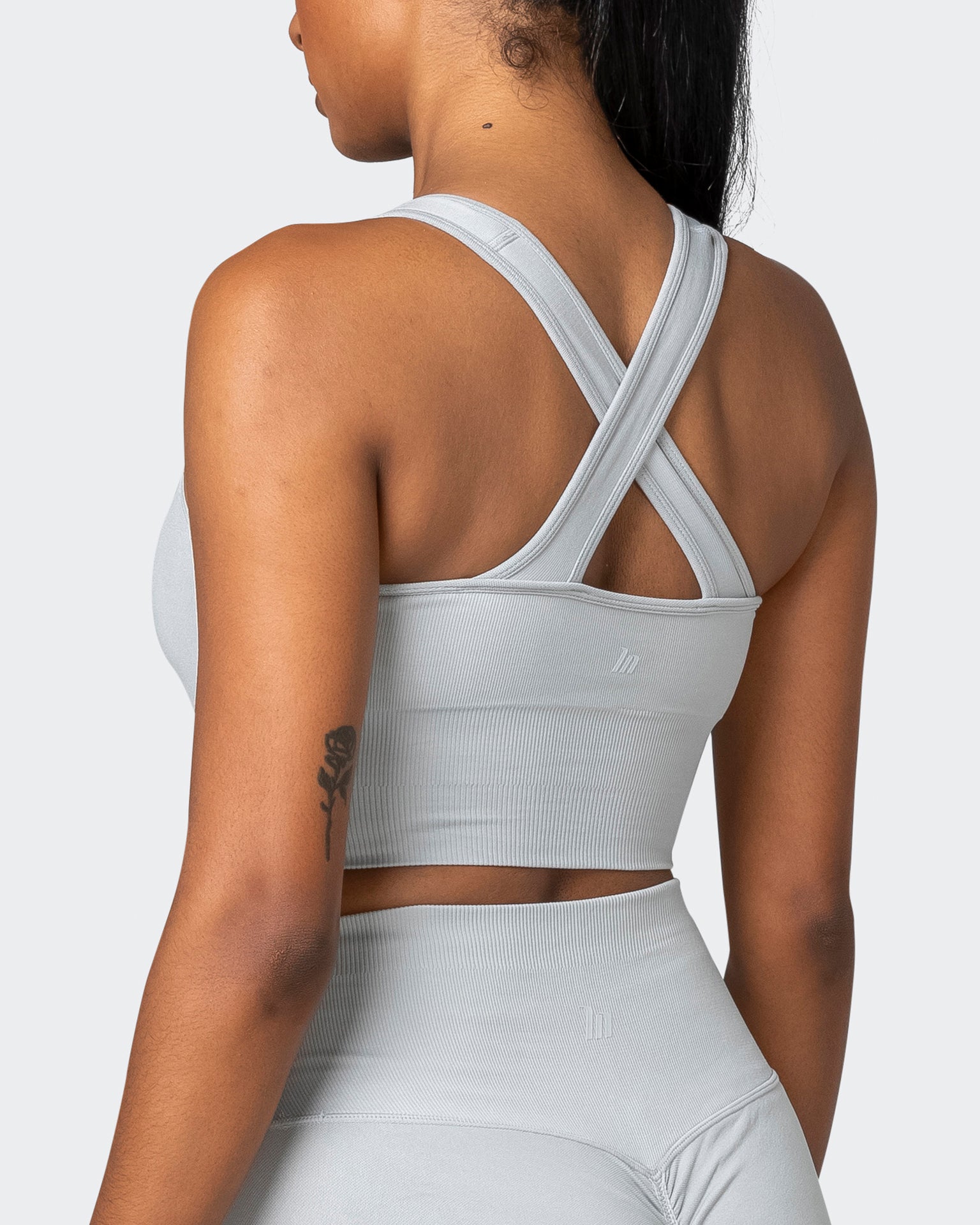 Longline Seamless Bra - Steel-Sports Bras-XS-032230STEEL-XS-MNAPPRL16826-5-Muscle Nation