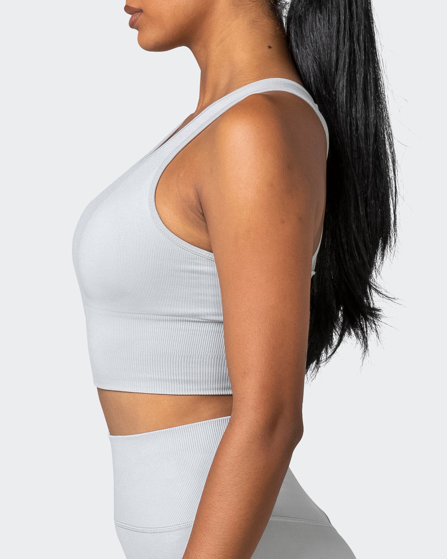Longline Seamless Bra - Steel-Sports Bras-XS-032230STEEL-XS-MNAPPRL16826-4-Muscle Nation