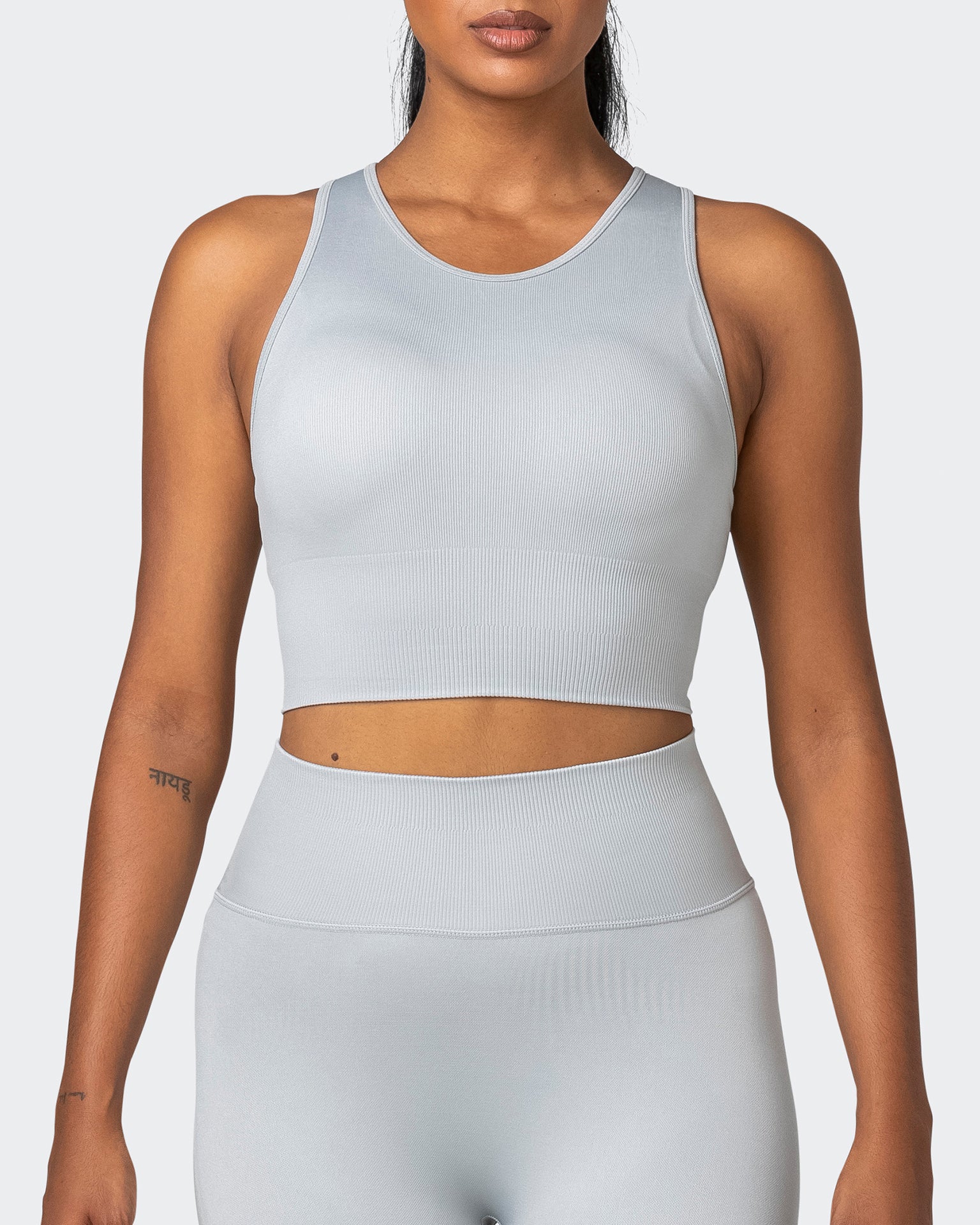 Longline Seamless Bra - Steel-Sports Bras-XS-032230STEEL-XS-MNAPPRL16826-2-Muscle Nation