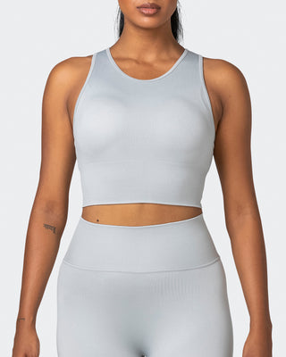 Longline Seamless Bra - Steel-Sports Bras-XS-032230STEEL-XS-MNAPPRL16826-2-Muscle Nation