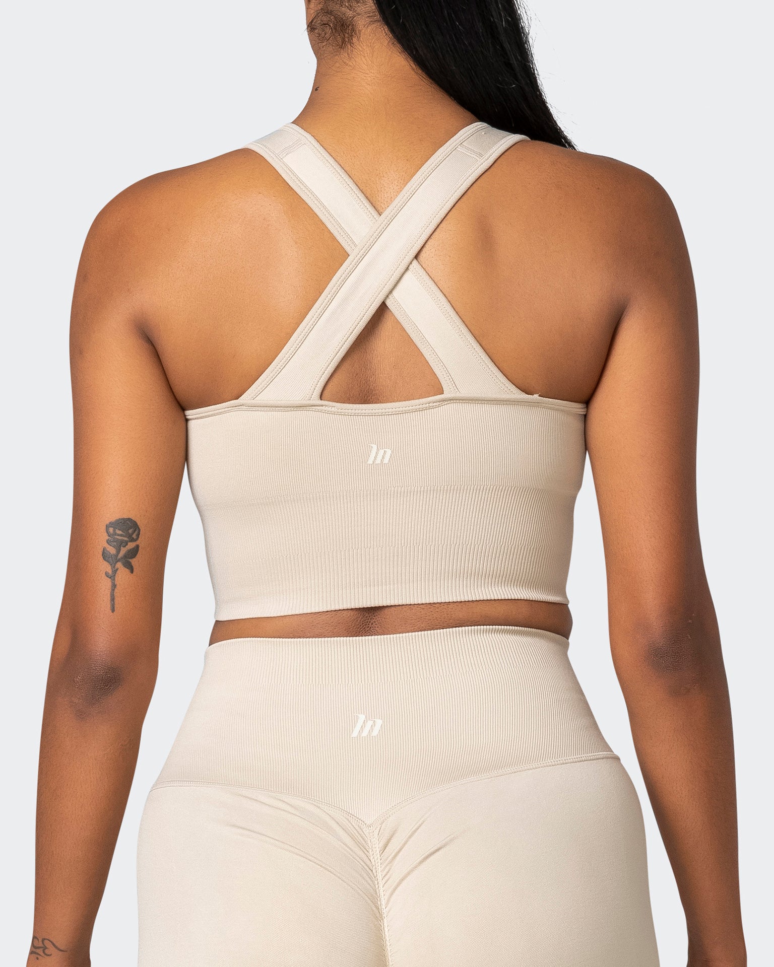 Longline Seamless Bra - Bone-Sports Bras-XS-032230BNE-XS-MNAPPRL16838-6-Muscle Nation
